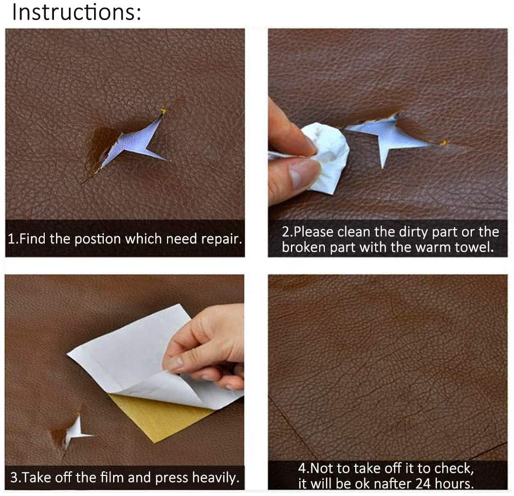 Premium Self-Adhesive PU Leather Repair Patches - 60x30cm (2 Pack) - Faux Synthetic Leather Fabric for Sofa, Car Seats, Handbags & Jackets - DIY Sticky Material for Home, Office & Travel Use