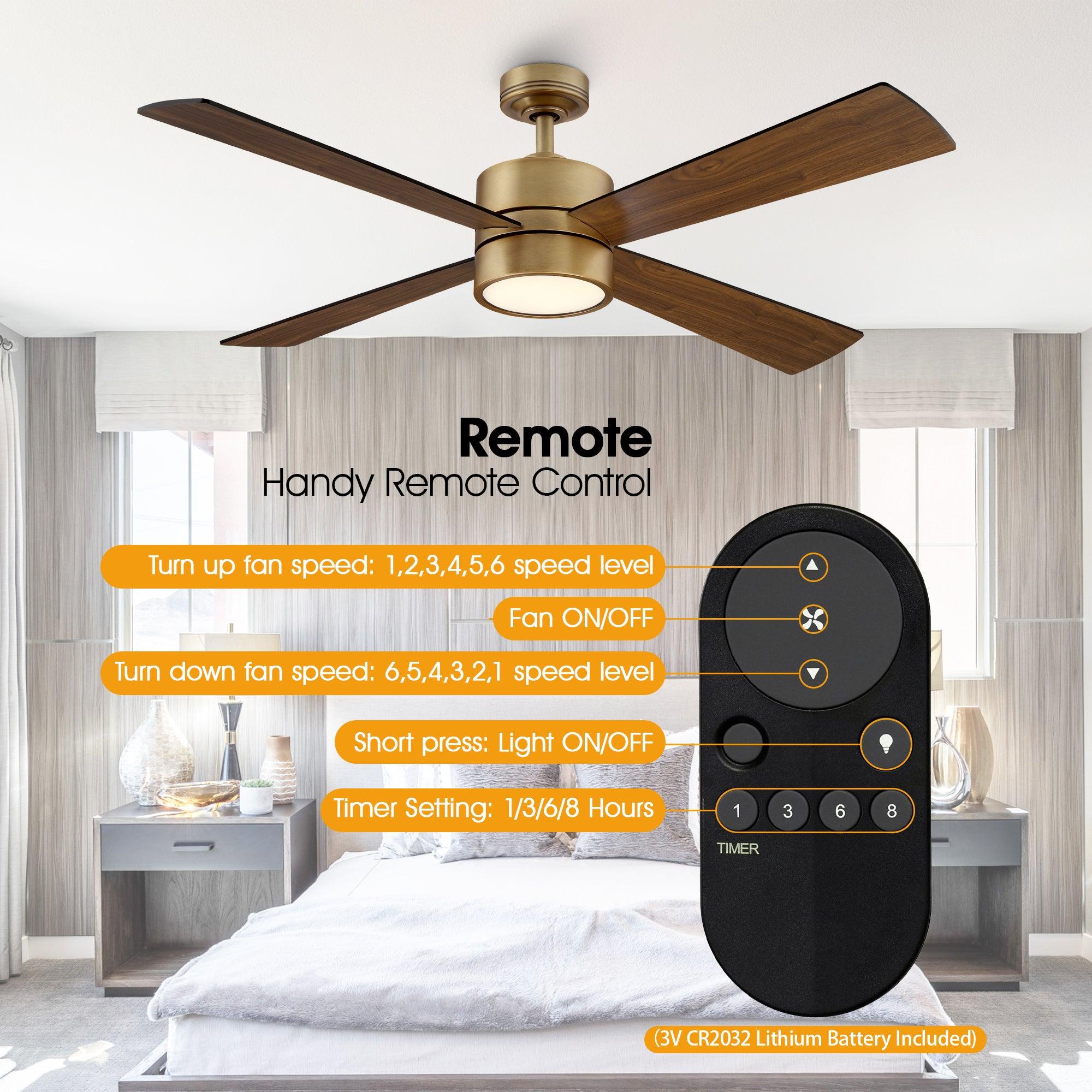 52 Inch Bucholz Industrial Ceiling Fan with Dimmable LED Light - Perfect for Warehouses, Garages, and Large Commercial Spaces
