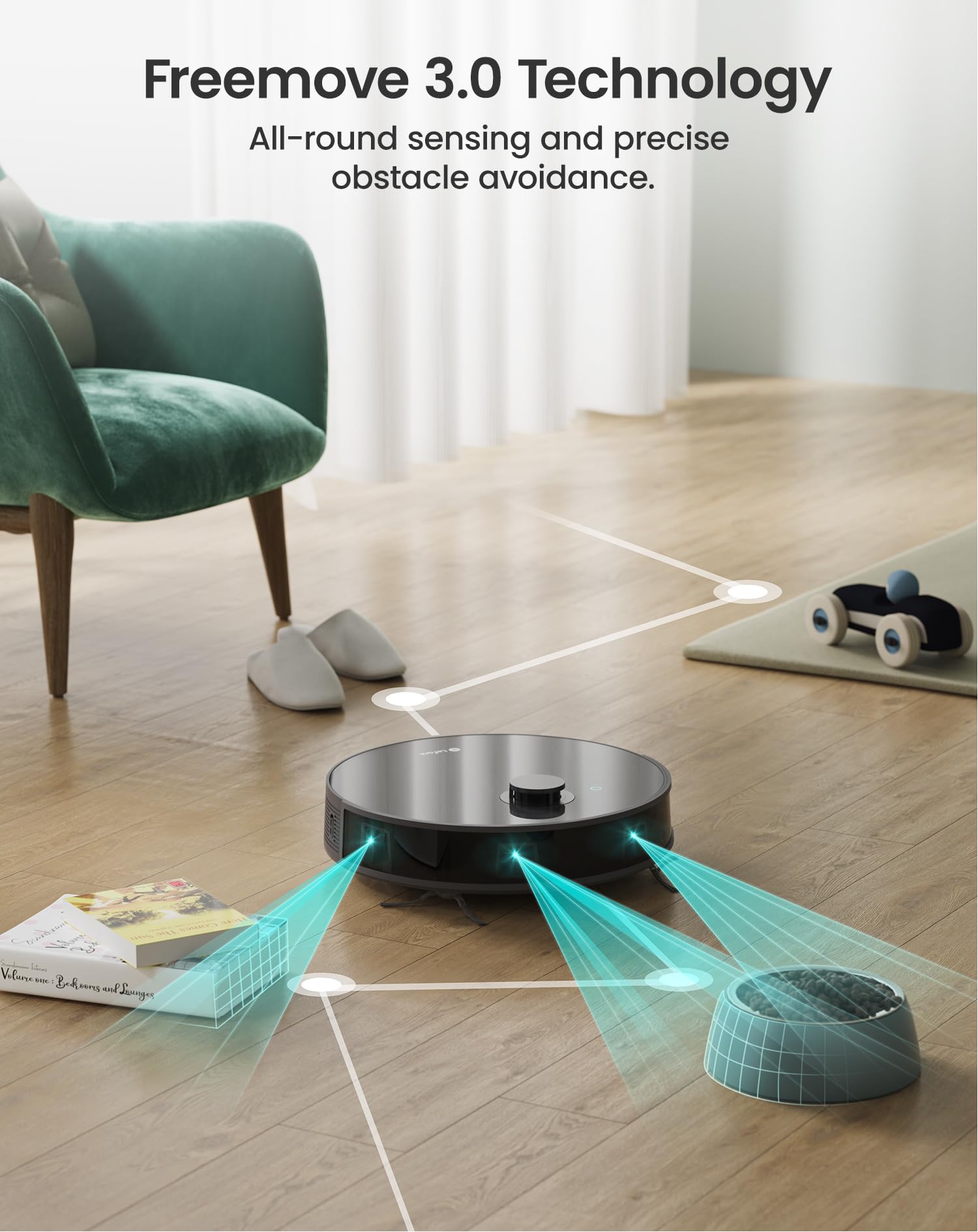 Lefant Robot Vacuum and Mop Combo - 4000Pa Strong Suction, Smart Lidar Navigation with dToF Sensors, Auto Carpet Detection, Sonic Mopping, WiFi/App/Alexa Control - Perfect for Hardwood Floors, Carpets and Pet Hair Cleaning