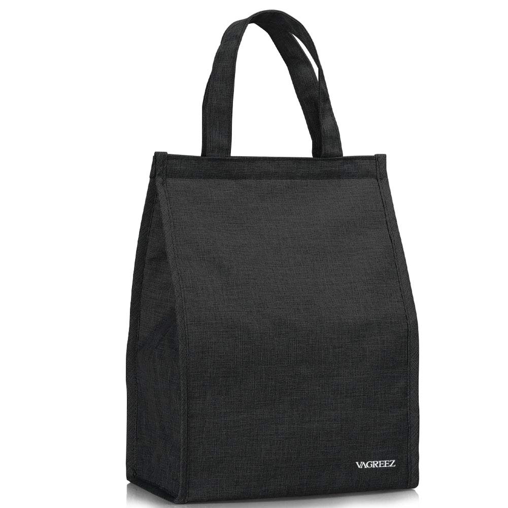 VAGREEZ Insulated Lunch Bag Large - Waterproof Thermal Lunch Tote for Women & Men, Perfect for Office, School, Picnic & Travel (Black)