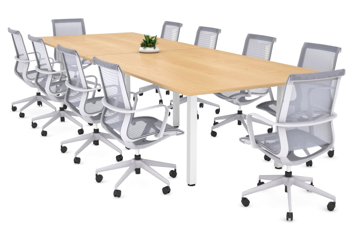 Modern Boardroom Table with Quadro Square Legs & Rounded Corners - 3200L x 1100W - Perfect for Executive Offices, Conference Rooms & Professional Workspaces