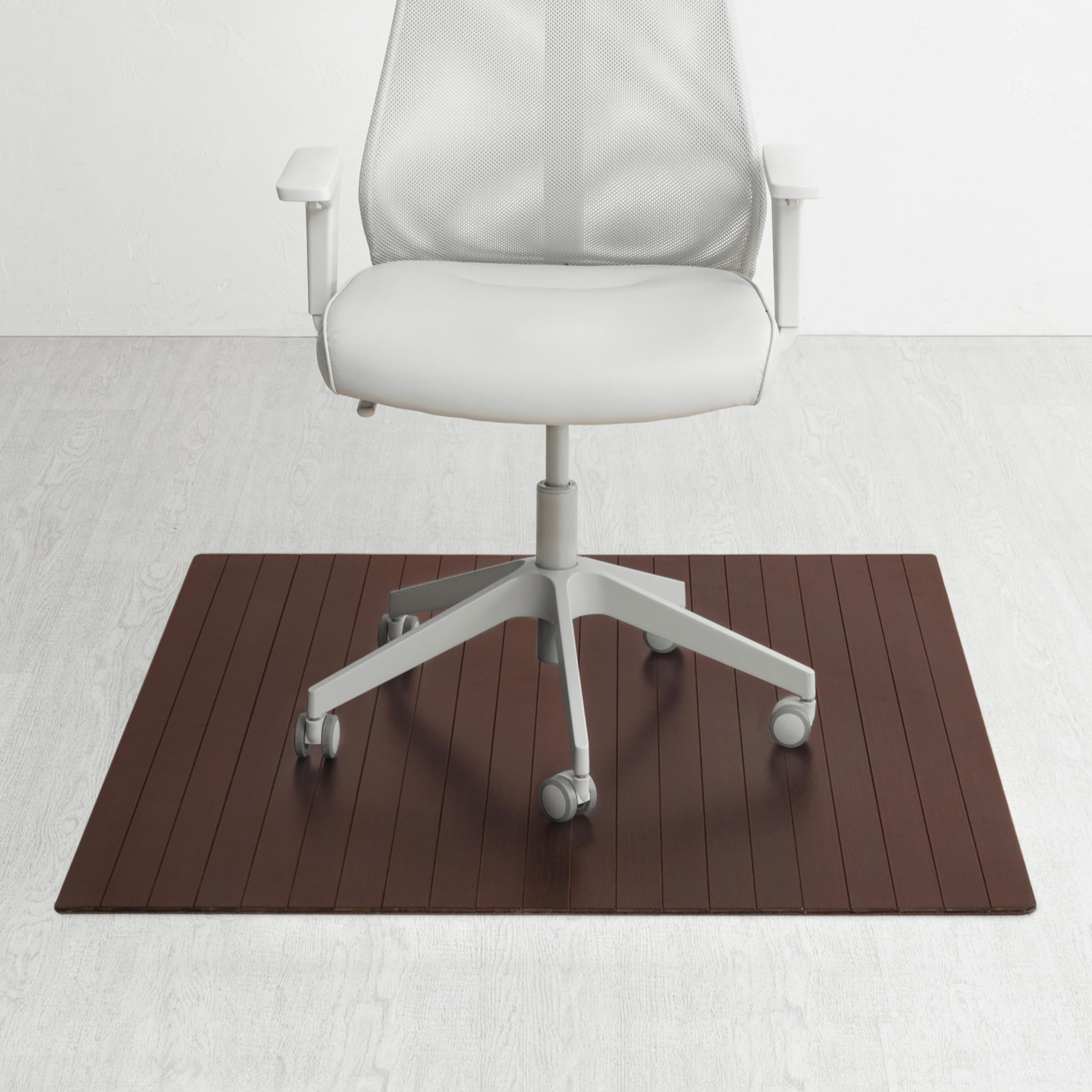Premium Bamboo Chair Mat for Hardwood Floors – 8mm Thick, Anti-Slip & Heavy Duty – Office & Home Floor Protector for Desks, Workstations & Home Offices