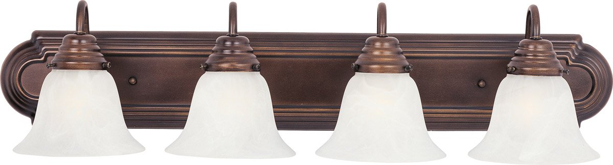 30 Inch Oil Rubbed Bronze Bathroom Vanity Light Fixture - 4 Medium Bulbs, 400W, Aluminum - Perfect for Bathroom, Powder Room & Dressing Area Lighting