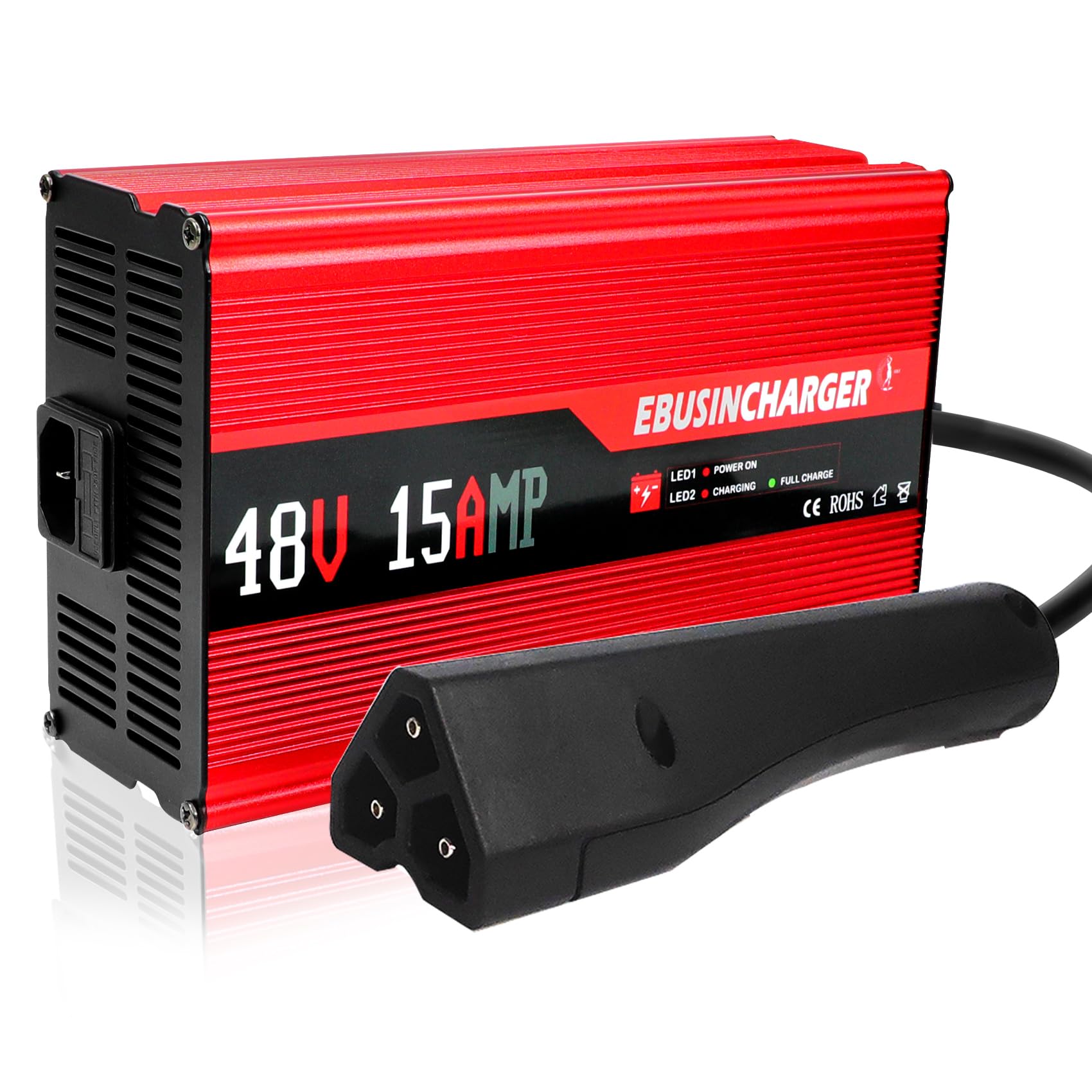 48V 15A Golf Cart Battery Charger for EZGO RXV & TXT - Fast 4-6H Full Charge, Trickle Mode for Lead Acid Batteries - Replacement for EZGO 48V Charger with RXV Plug (5.5Lb) - Perfect for Home, Course & Fleet Maintenance