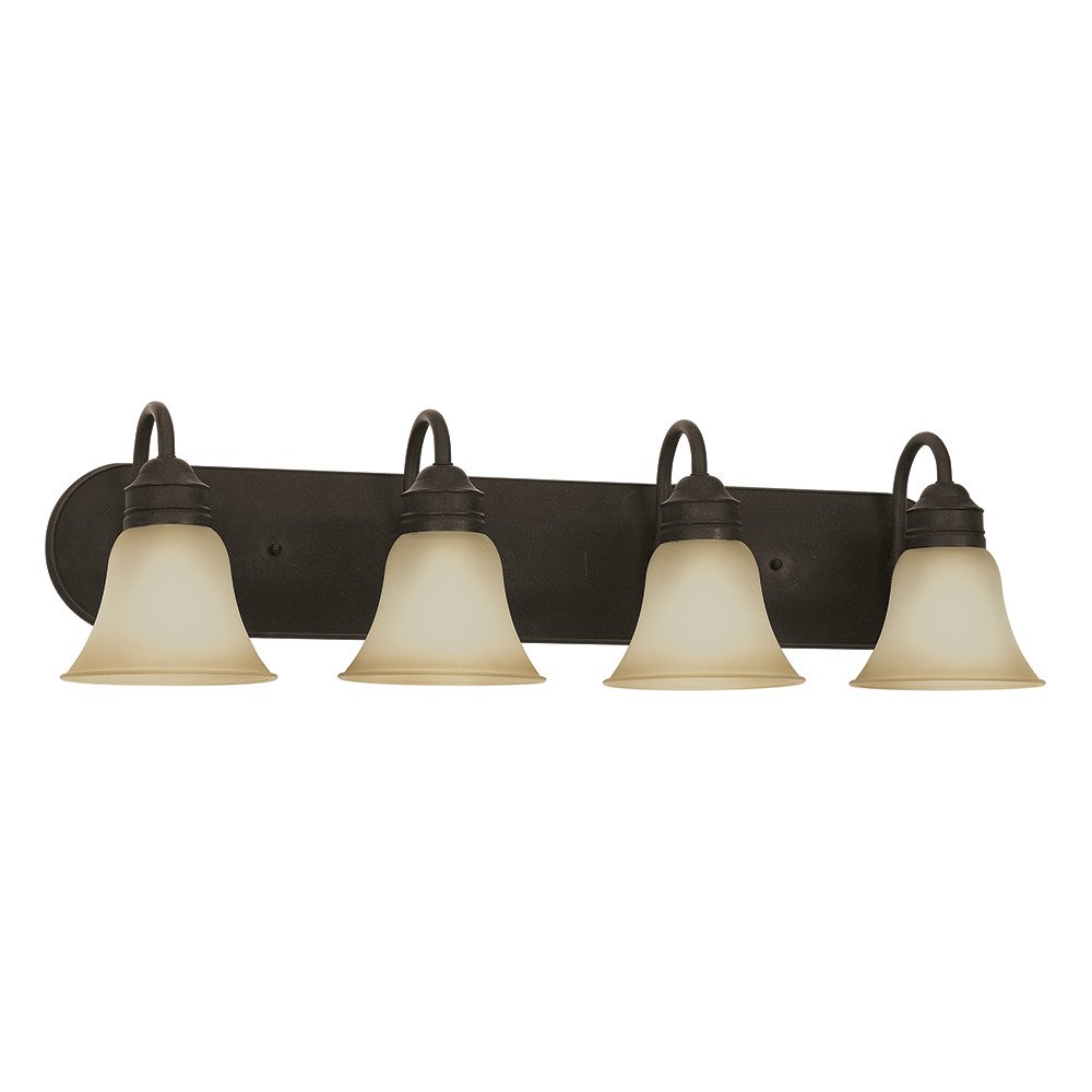 Sea Gull Lighting 44853-782 Gladstone 4-Light Wall Sconce Bathroom Vanity Light Fixture in Heirloom Bronze - Perfect for Bathroom, Bedroom, and Hallway Lighting Decor