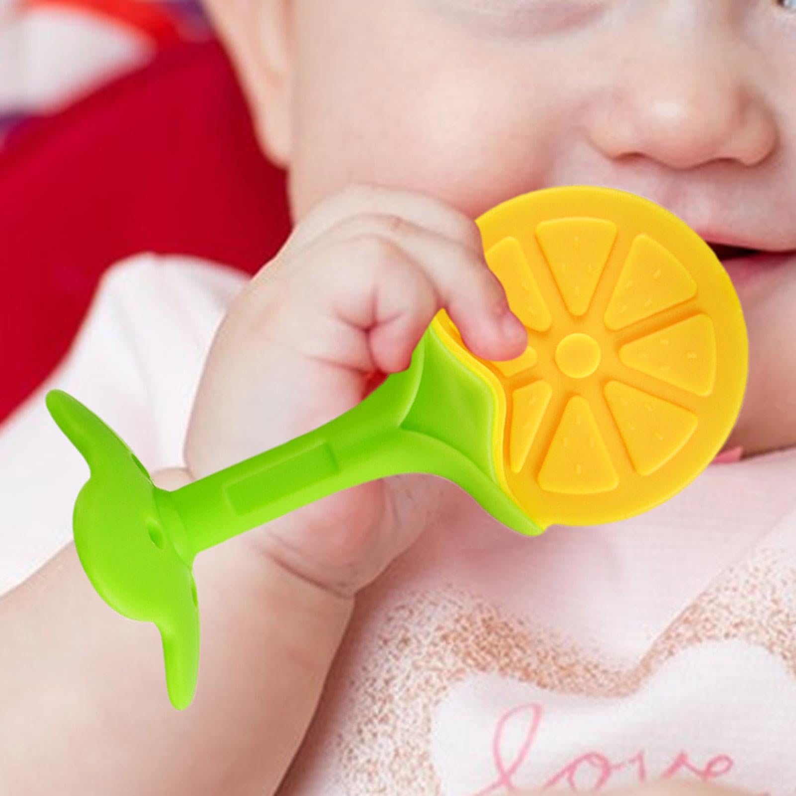 Soft Silicone Fruit Teether Toy for Babies & Toddlers - Sensory Teething Relief, Soothing Chew Toy for Teething Pain | Perfect for On-the-Go, Daycare & Developmental Play