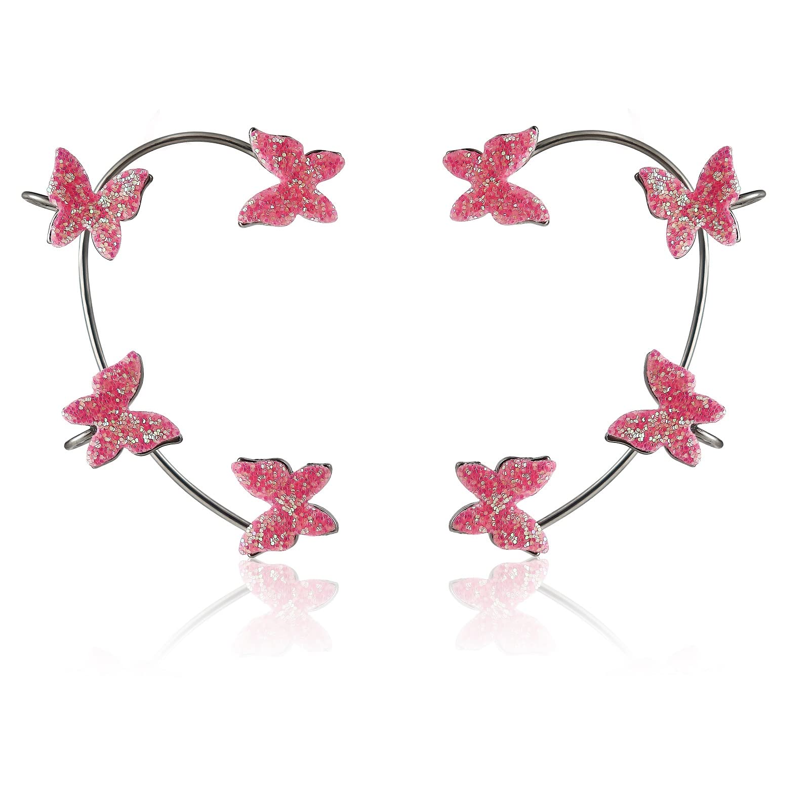Stylish Colorful Butterfly Cuff Wrap Earrings for Women & Girls - Non-Piercing Zircon Crawler Ear Clips | Perfect for Parties, Weddings & Everyday Wear