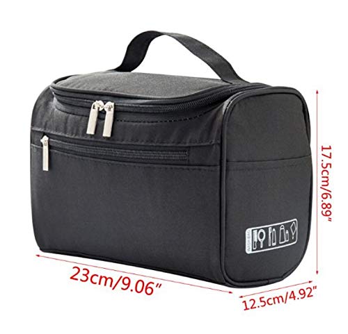 GOCART with G Logo Black Polyester Travel Organizer - Portable Hanging Cosmetic & Makeup Pouch for Toiletries, Jewelry, and Essentials | Perfect for Travel, Gym, and Daily Use