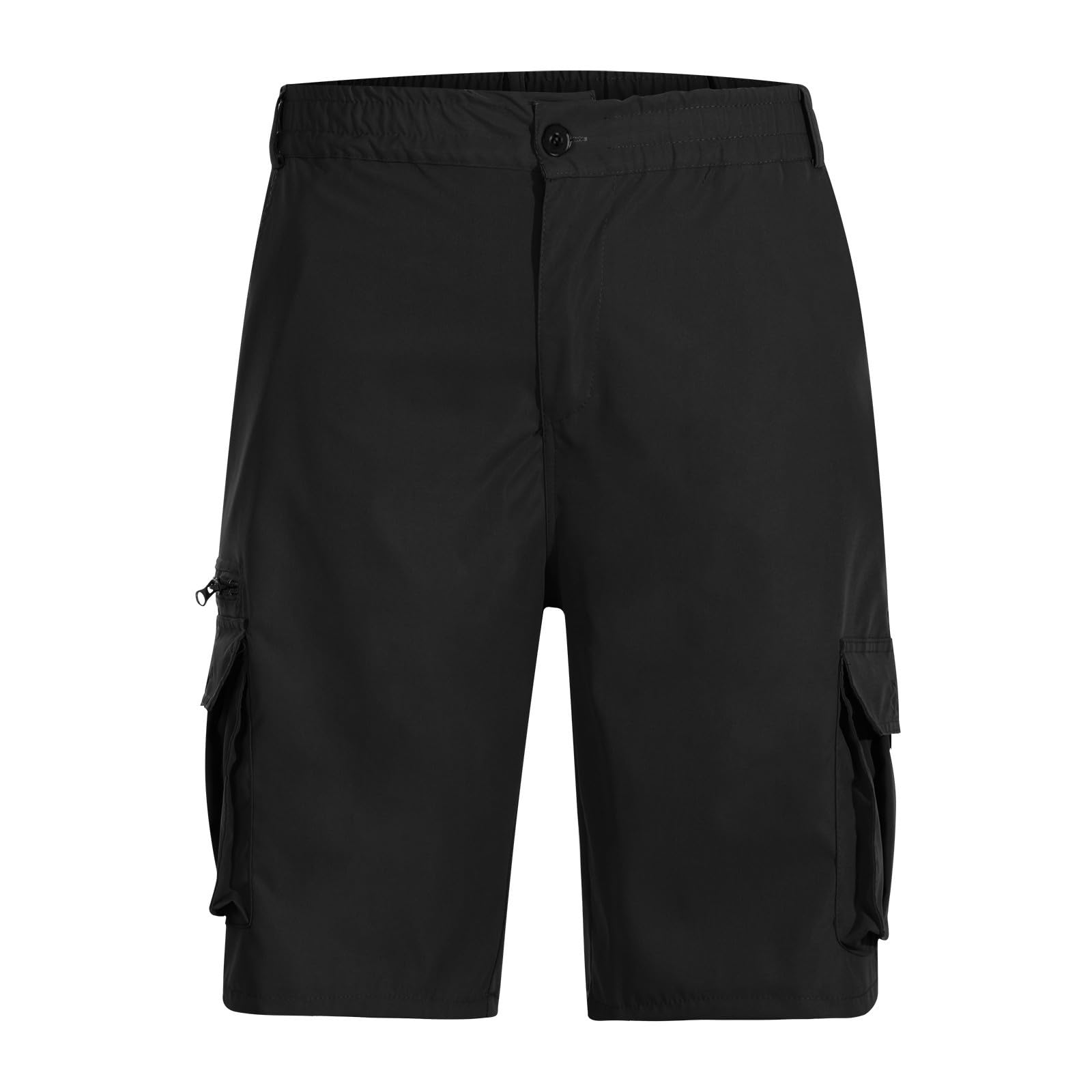 **Men's Lightweight Cargo Shorts with Elastic Waist & Multiple Pockets - Summer Work Shorts for Big & Tall - Perfect for Outdoor Activities, Hiking, and Casual Wear**