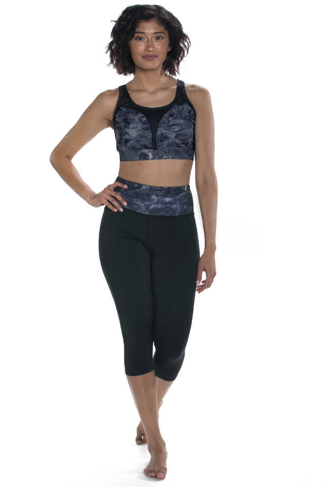 Women's High Waist Capri Swim Leggings - Quick Dry Workout Aqua Design for Yoga, Beach & Pool Activities
