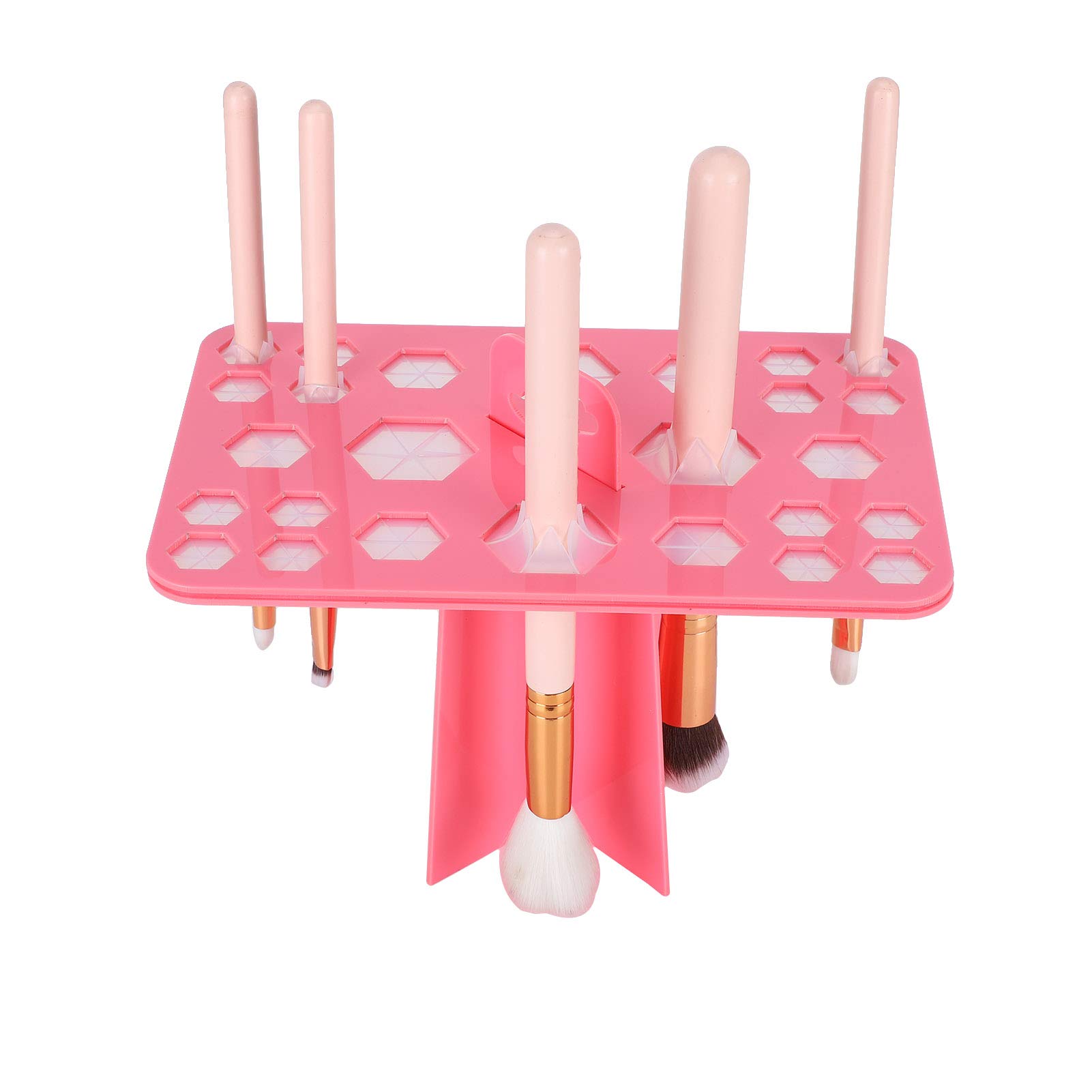 26 Hole Makeup Brush Drying Rack Organizer - Cosmetic Brush Display Stand & Storage Shelf for Professional Makeup Brushes | Perfect for Salon, Home Vanity & Travel Makeup Kit Organization