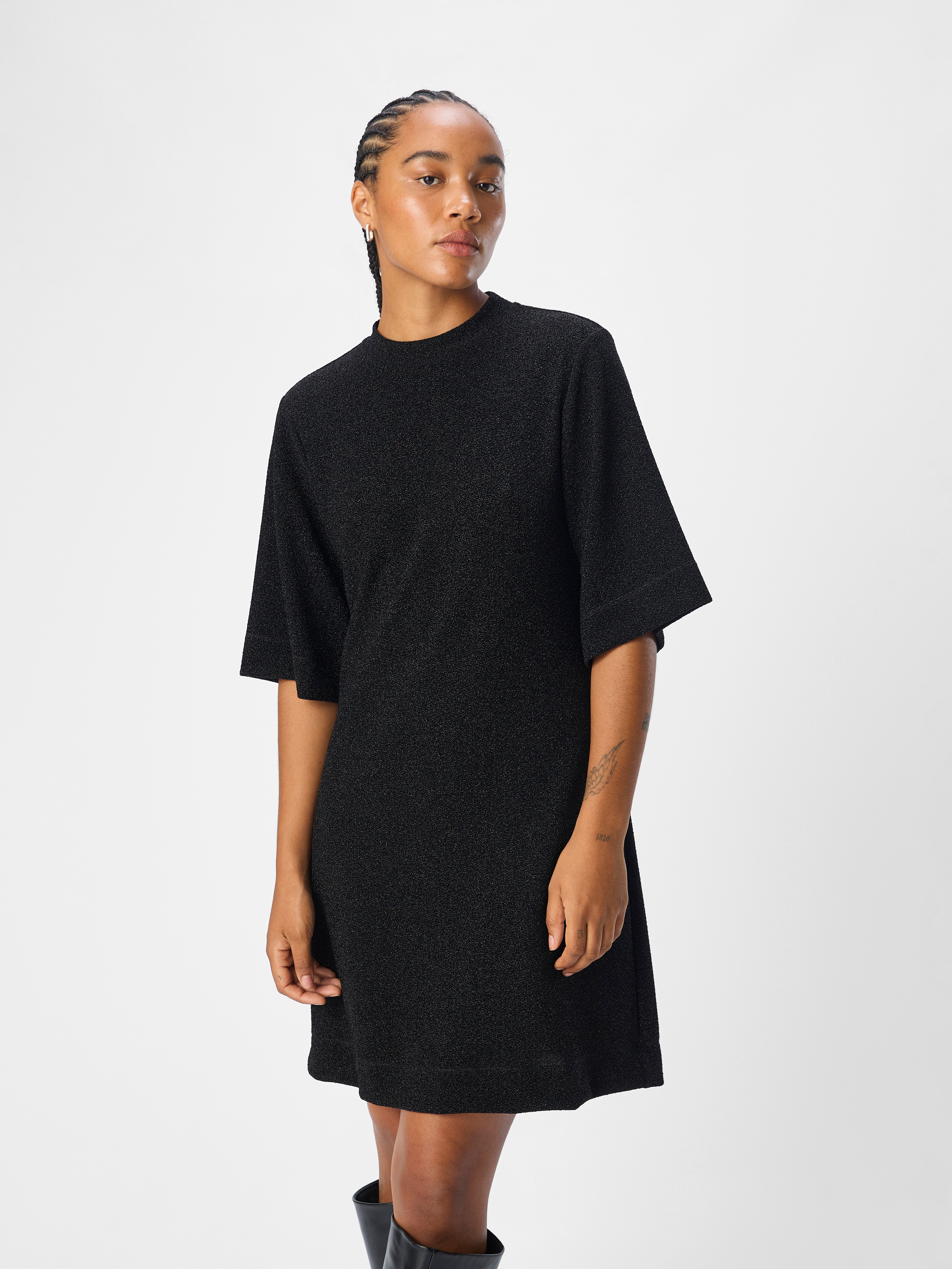 Farah Short Sleeve Black Dress for Women - Elegant Casual Summer Dress for Parties, Dates & Office Wear