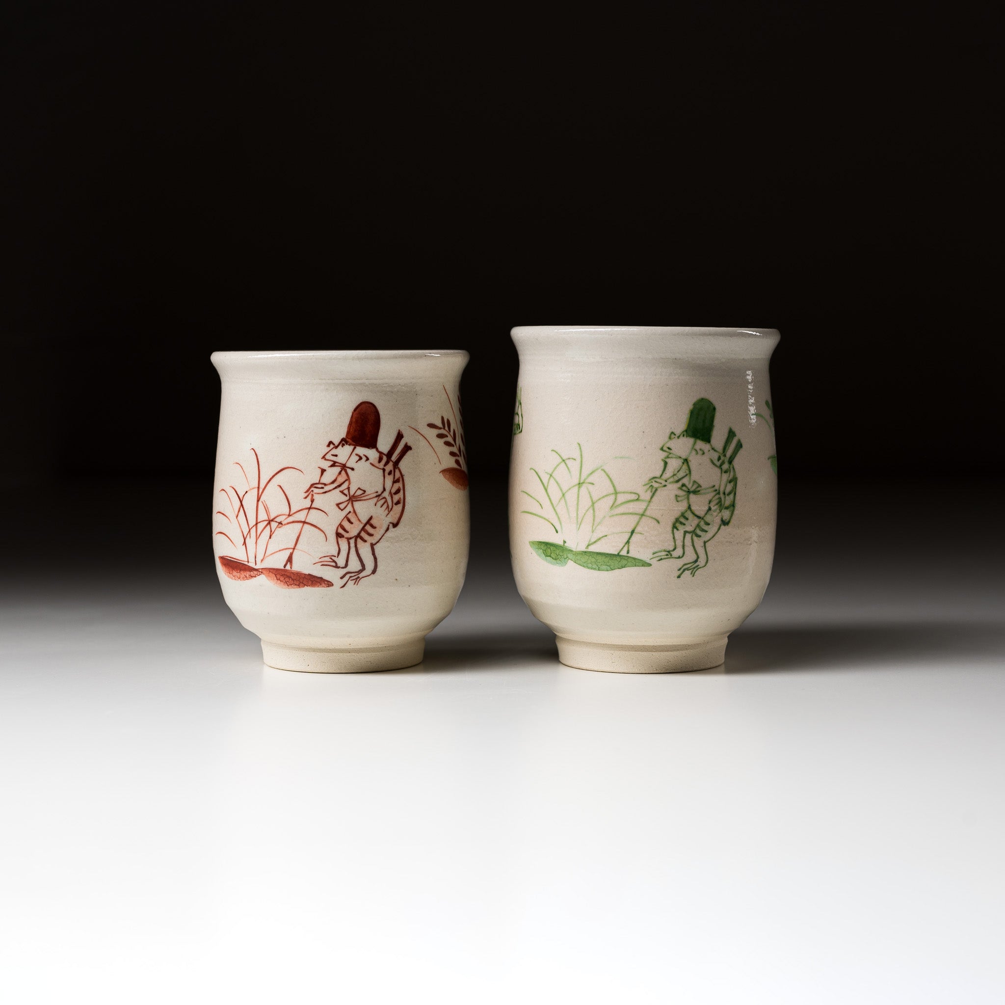 Handmade Kyoto Kiyomizu Ware Pair of Tea Cups - Authentic Gohon Kozanji Ceramic Set for Japanese Tea Ceremony & Home Decor