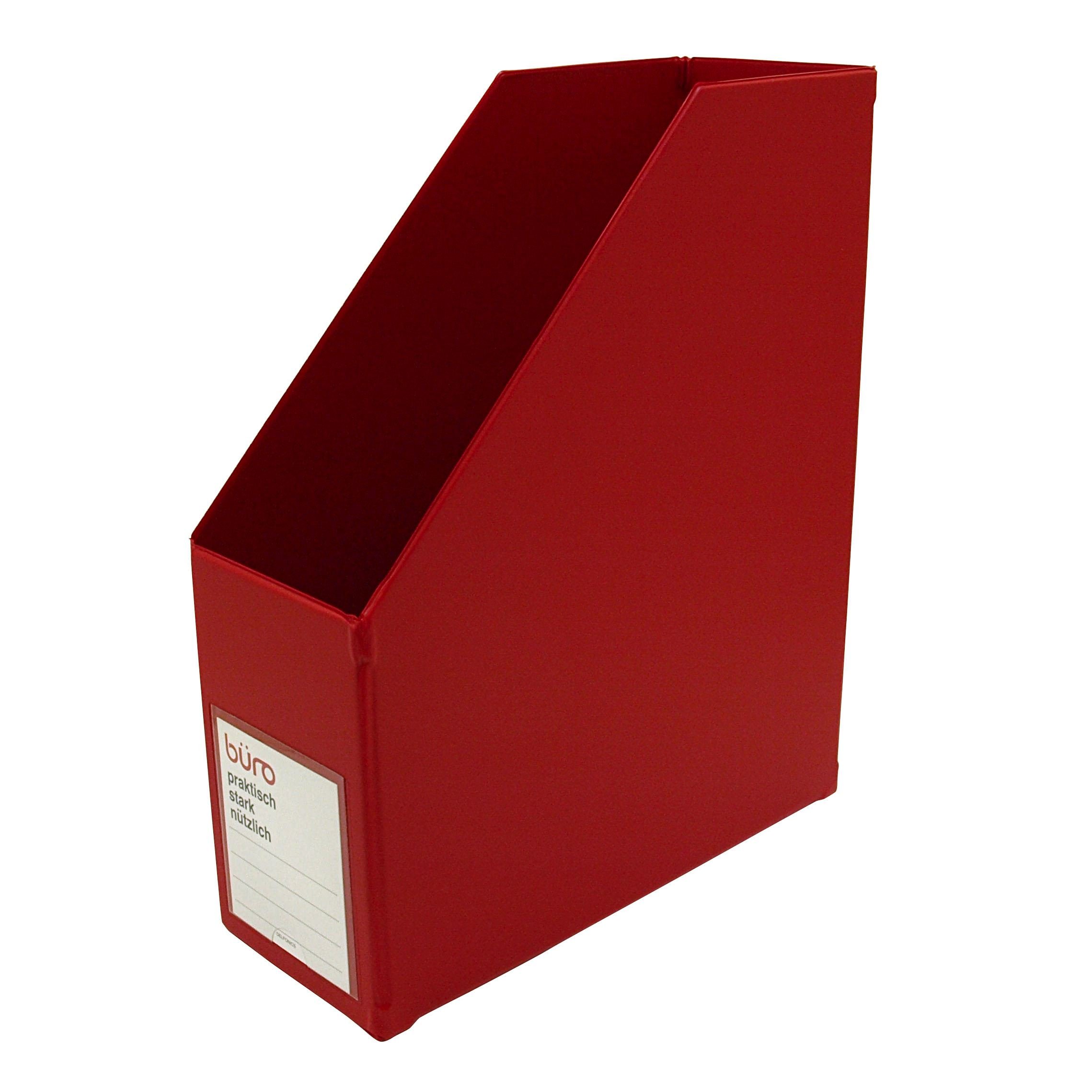 BURO File Box Lengthwise - Red Document Organizer for Office, Home, and School - Perfect for Paper Storage, Filing, and Organization