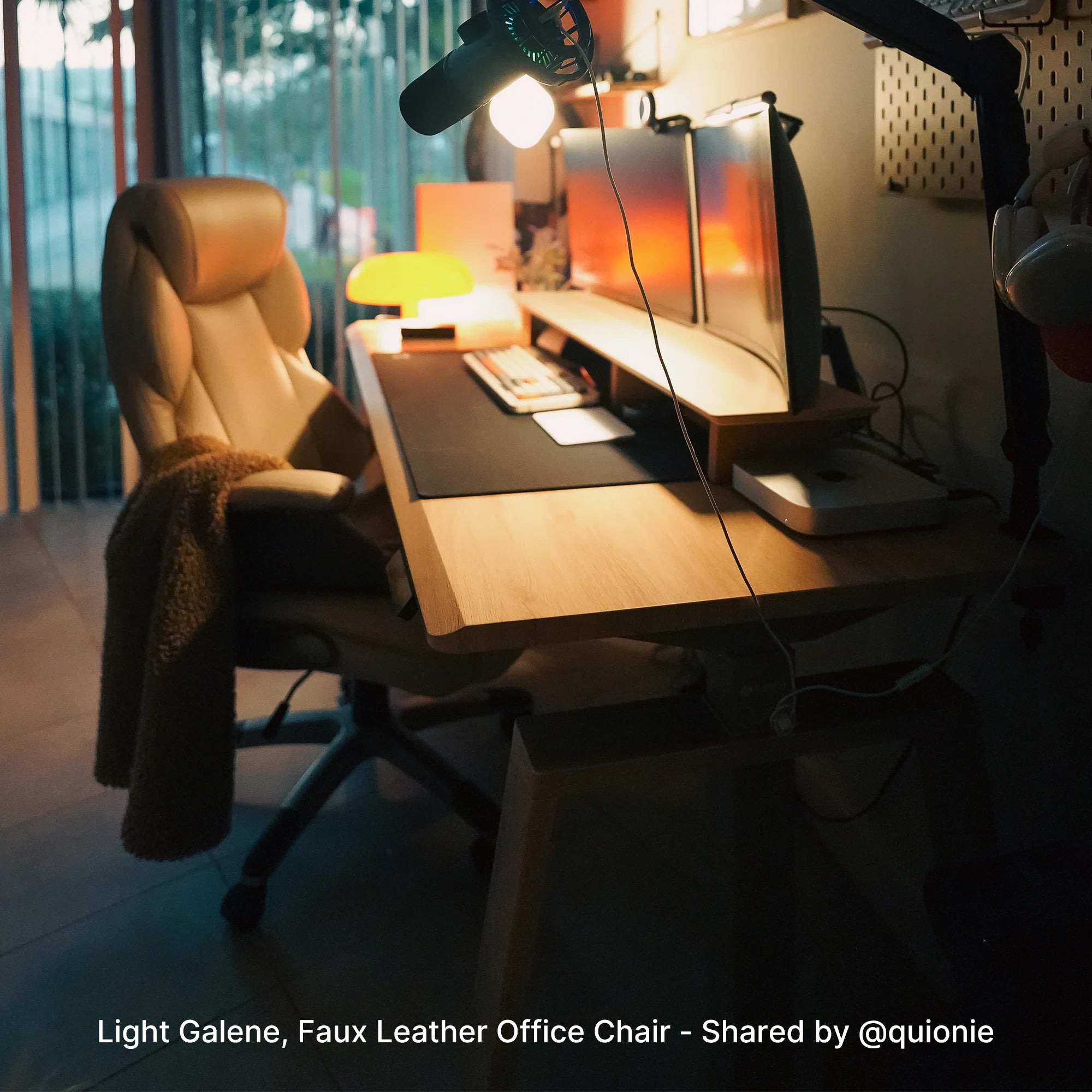 Galene Faux Leather Office Chair - Ergonomic Executive Desk Chair with Adjustable Height & Lumbar Support - Perfect for Home Office, Gaming & Workspace