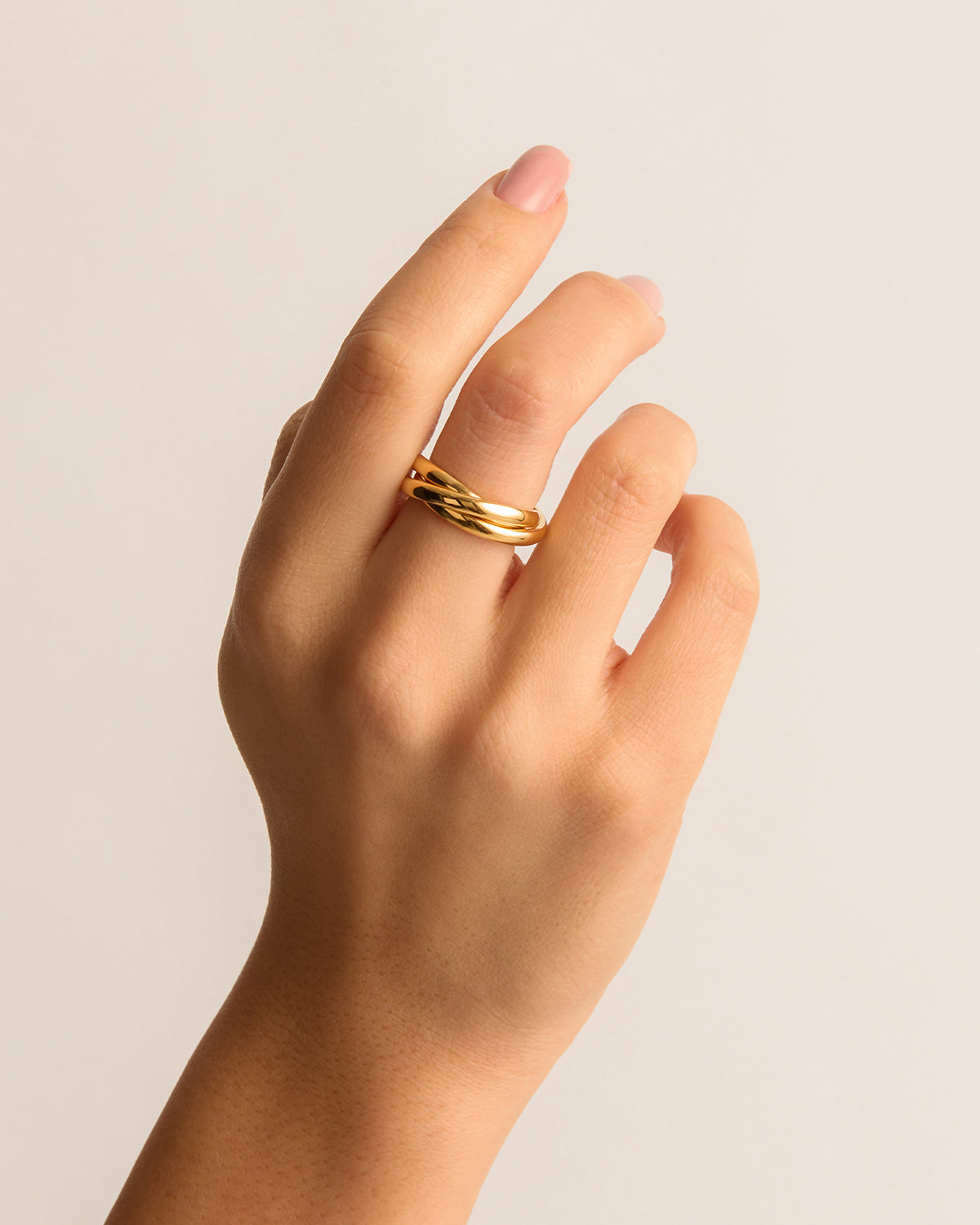 18K Gold Vermeil Now and Forever Ring - Elegant Stackable Jewelry for Women, Perfect for Anniversary, Wedding, and Everyday Wear