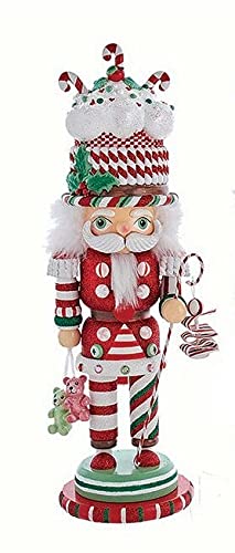 Kurt Adler 18-Inch Hollywood Candy Cake Hat Nutcracker - Christmas Decoration for Home, Party, and Holiday Festive Decor
