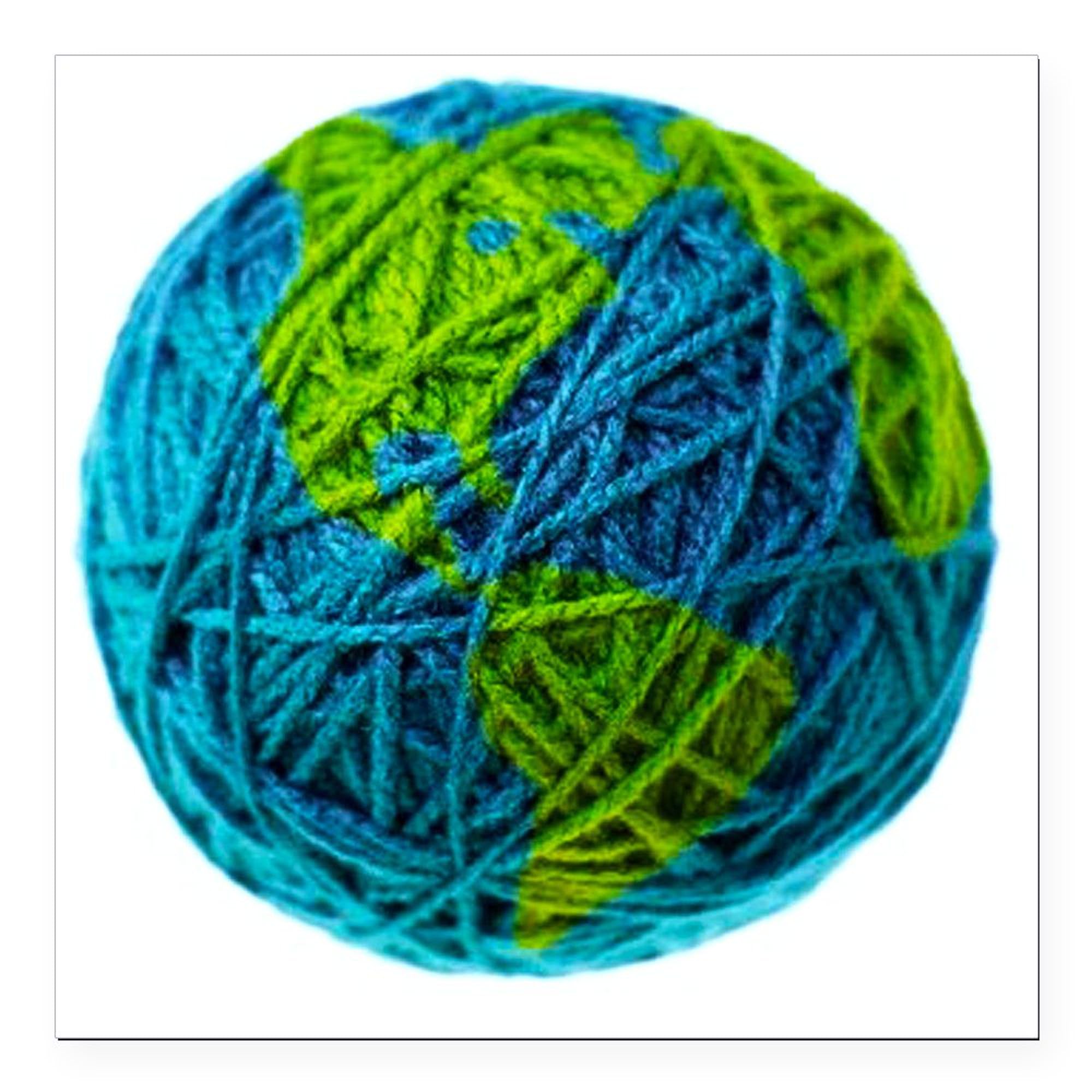 Global Ball of Yarn 3x3 Square Car Magnet - Funny Knitting Lover Bumper Sticker for Cars, Trucks & Metal Surfaces - Perfect Gift for Yarn Enthusiasts & Crochet Lovers (Great for Craft Shows, Knitting Clubs & Fiber Arts Events)