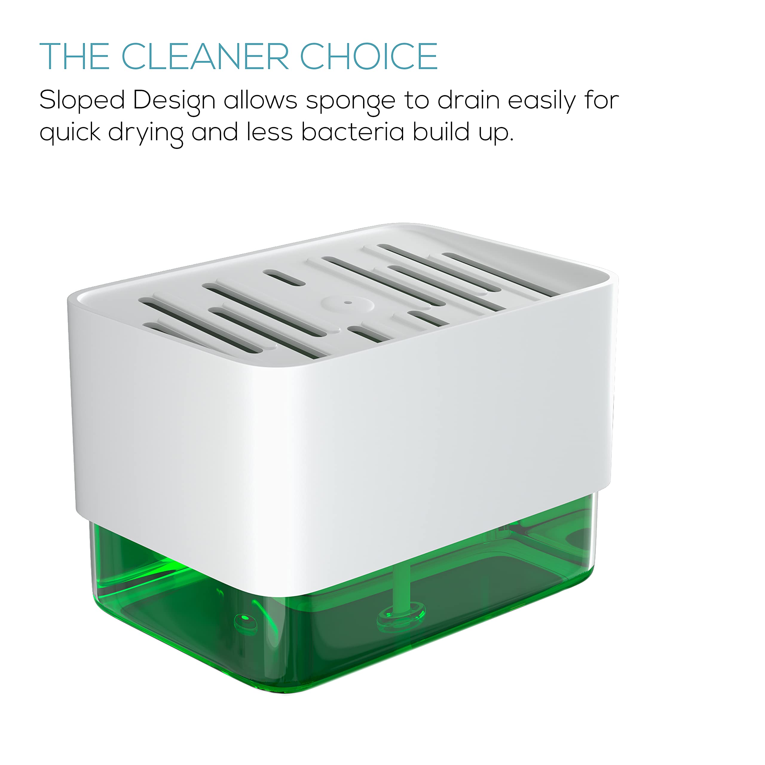 3-in-1 Soap Dispenser with Drain Tray & Sponge Holder - Kitchen Sink Organizer, Dish Soap Pump with Sponges Included - Perfect for Countertop Organization in Home or Restaurant Kitchens