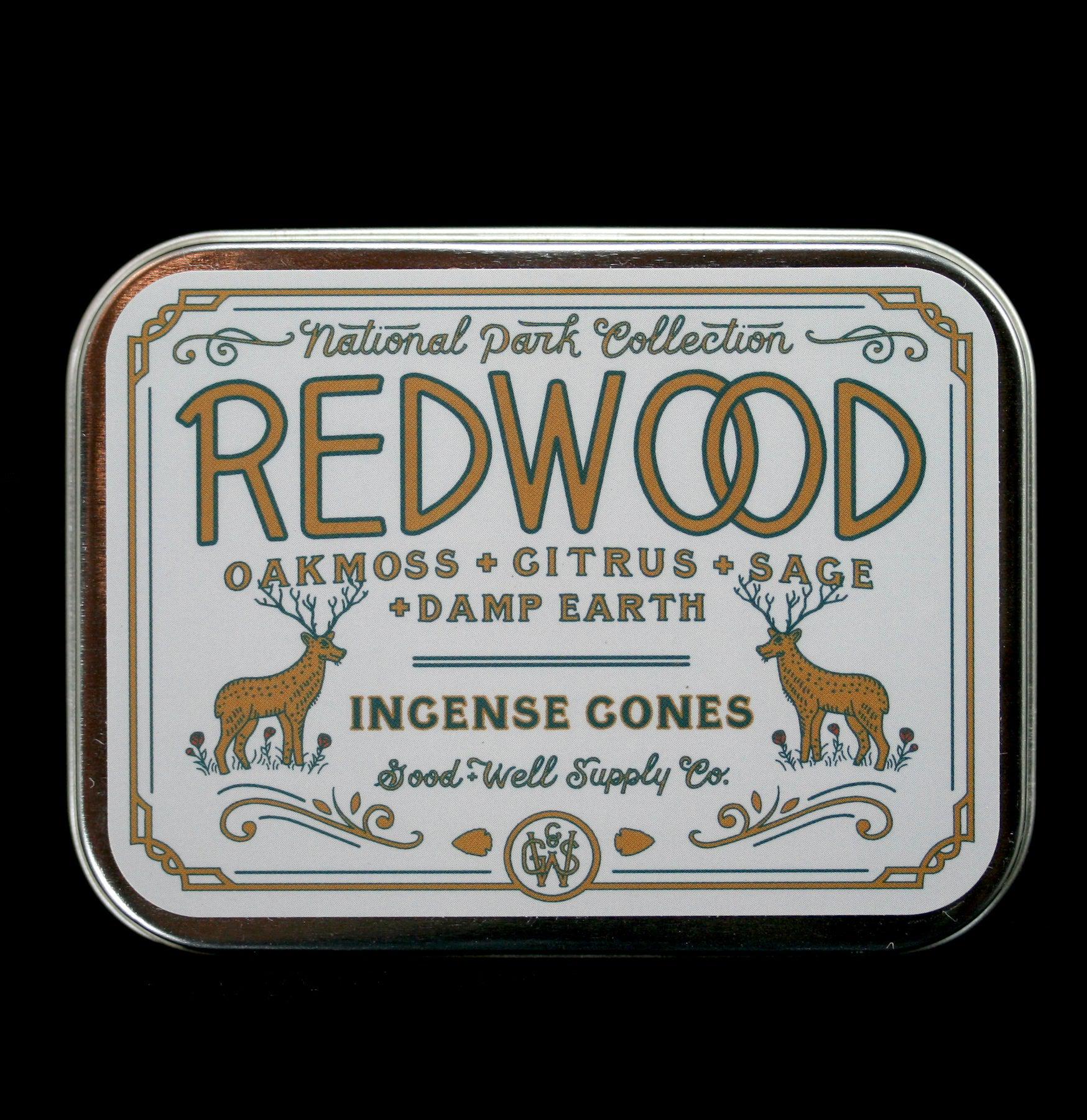 Premium Redwood Incense Sticks in Decorative Tin - Natural Aromatherapy for Meditation, Yoga & Home Relaxation