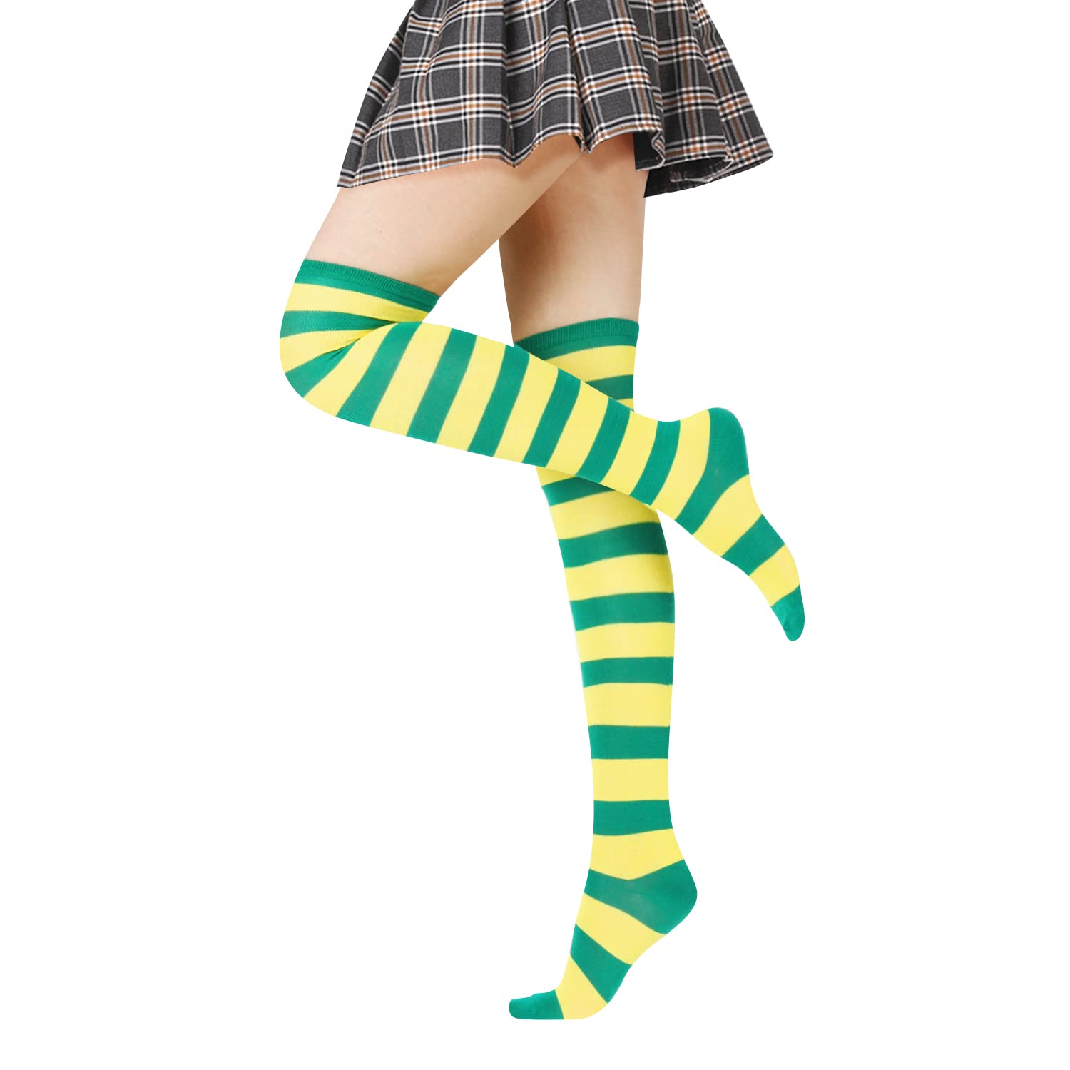 Benefeet Women's Thigh High Socks - Funny Pink Striped Knee High Socks for Teen Girls & Women | Cute Colorful Long Tube Socks for Cosplay, Costume Parties & Winter Fashion