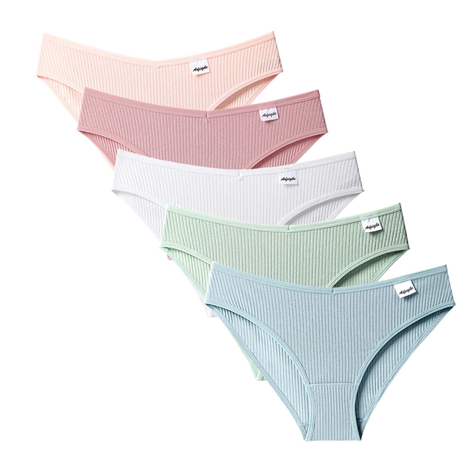 5 Pack Women's Cotton Underwear - Seamless T-Back Low Waist Hipster Panties - Soft & Breathable Ladies Briefs for Everyday Comfort & Workout