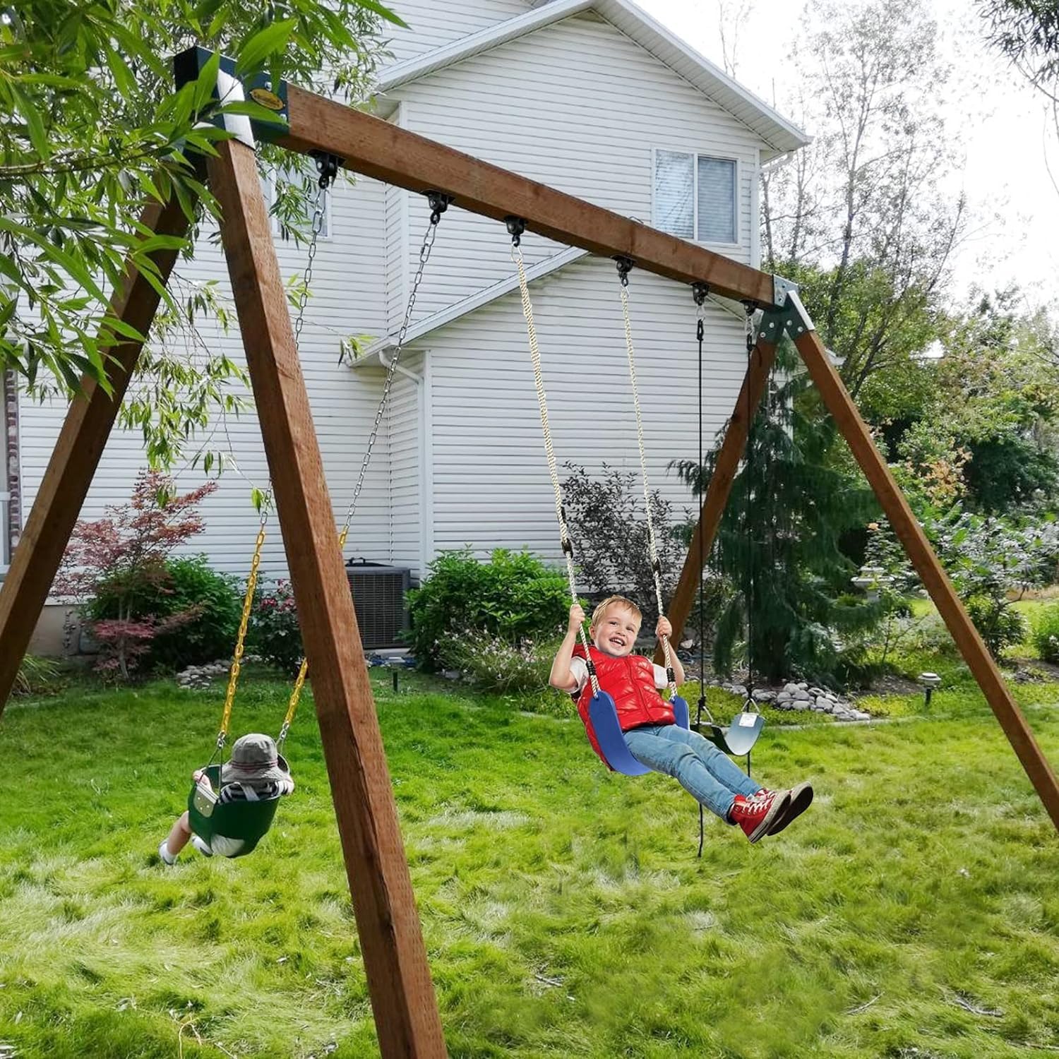 BETOOLL Heavy Duty Swing Hangers - 8-Piece Swing Set Hardware Kit for Playground, Porch, Yoga Seat & Trapeze - Indoor/Outdoor Wooden Swing Accessories for Backyard, Garden & Kids Play Area