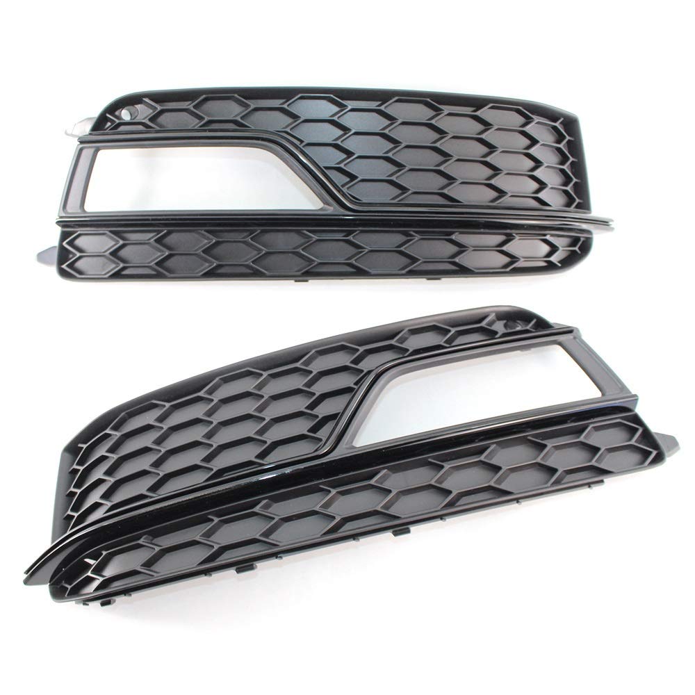 Audi A5 2013-2017 S Series Fog Light Grill Replacement - Left & Right Pair Set for Front Bumper | Durable Fog Light Grille & Frame | Perfect for Off-Roading & Night Driving