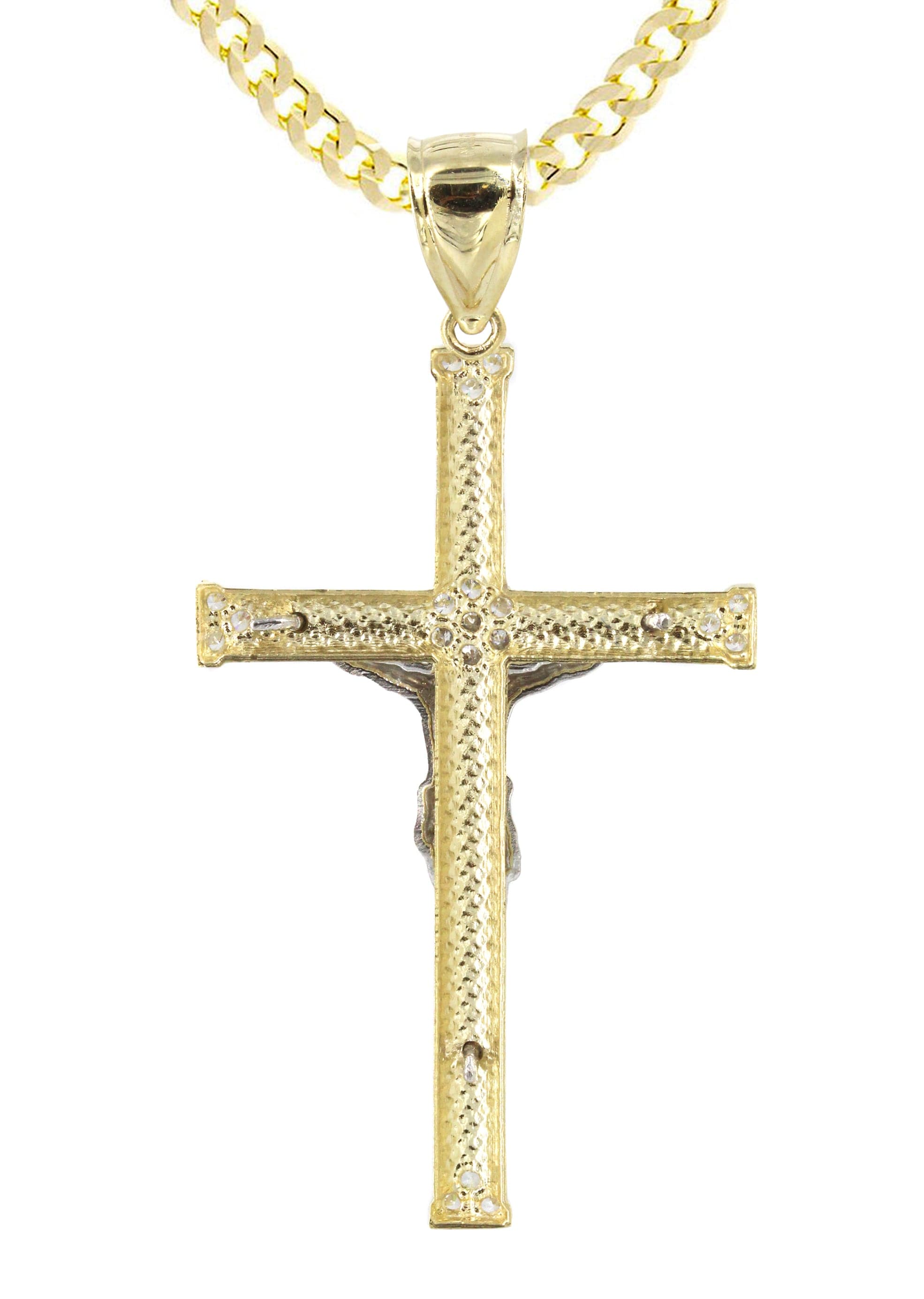 10K Yellow Gold Crucifix Cross Necklace for Women & Men - 13.6 Grams Religious Jewelry - Perfect for Baptism, First Communion, Confirmation & Daily Wear
