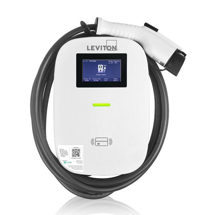 48 Amp Level 2 EV Charger with Smart Management Software & LCD Display - Fast Home & Commercial Electric Vehicle Charging Station for Tesla, Nissan, Chevy (EV48S) | Perfect for Garages, Parking Lots & Workplace Charging