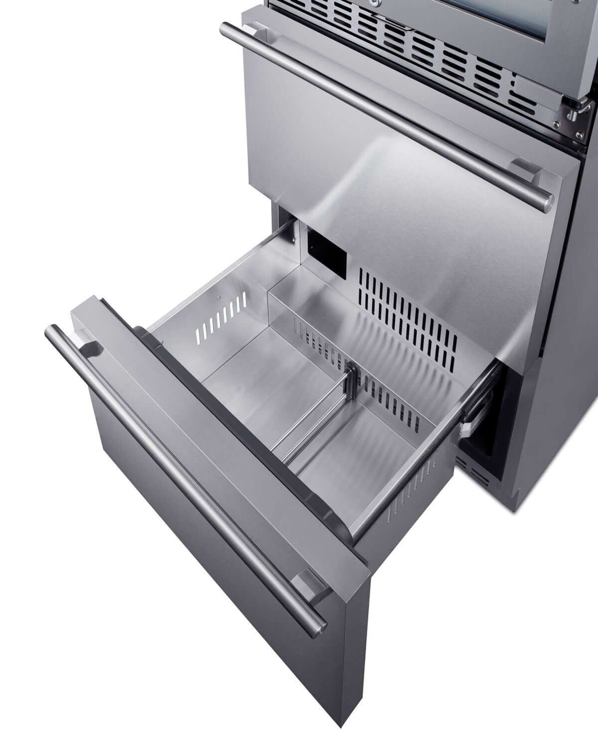 SUMMIT 24 Inch Dual Zone Wine Cooler and 2 Drawer Refrigerator - SWCDAR24 | Perfect for Home Bars, Restaurants, and Wine Cellars