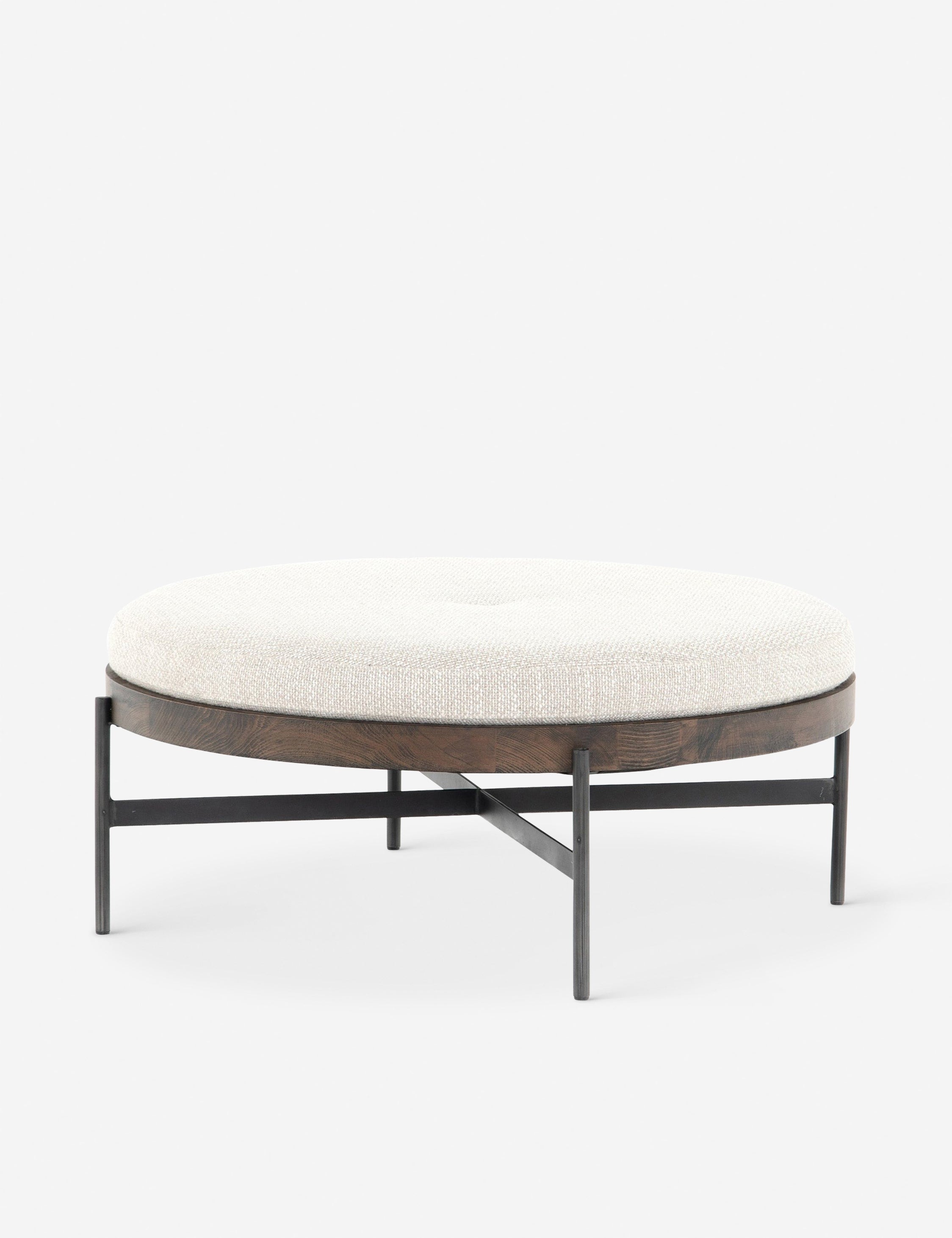 Emile Round Ottoman Stool - Soft Padded Storage Footrest for Living Room, Bedroom & Nursery - Versatile Home Decor & Extra Seating