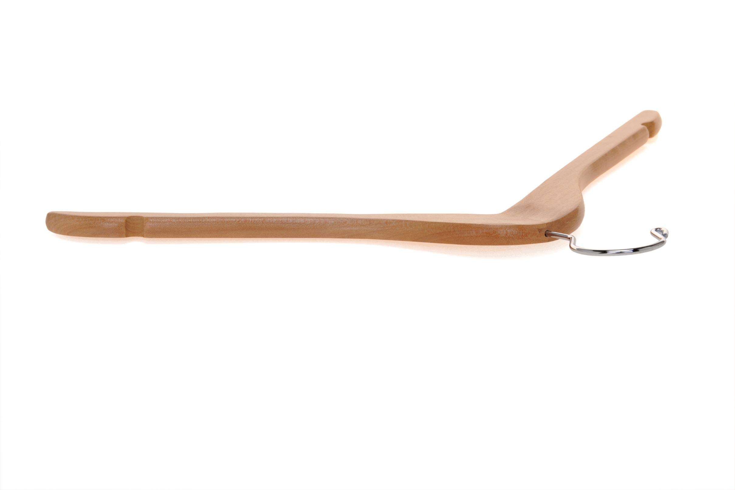Premium Semi-Curved Wooden Suit Hangers - 20-Pack Smooth Finish Solid Wood Coat Hangers with Swivel Hook for Jackets, Pants & Dresses - Natural Wood Closet Organizers for Home, Office & Travel Wardrobe Storage