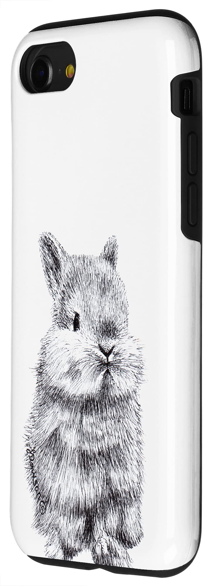 Cute Jersey Wooly Bunny Rabbit Drawing Case for iPhone SE (2020) / 7 / 8 - Stylish Protective Phone Cover for Everyday Use, Gifts & Travel