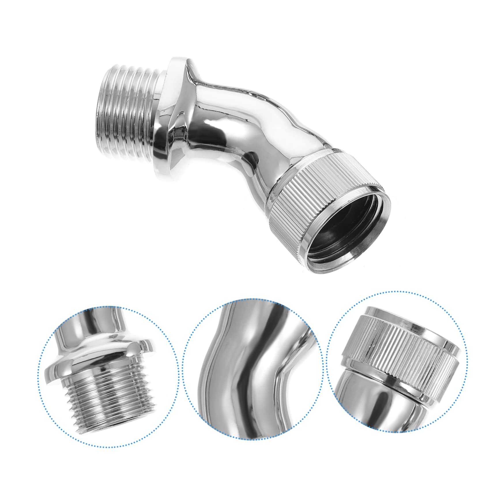 SEWOART 1/2 Inch Rotating Elbow Shower Head Adapter - 360° Swivel Brass Metal Connector for Handheld Shower - Perfect for Bathroom Renovation & Flexible Shower Installation