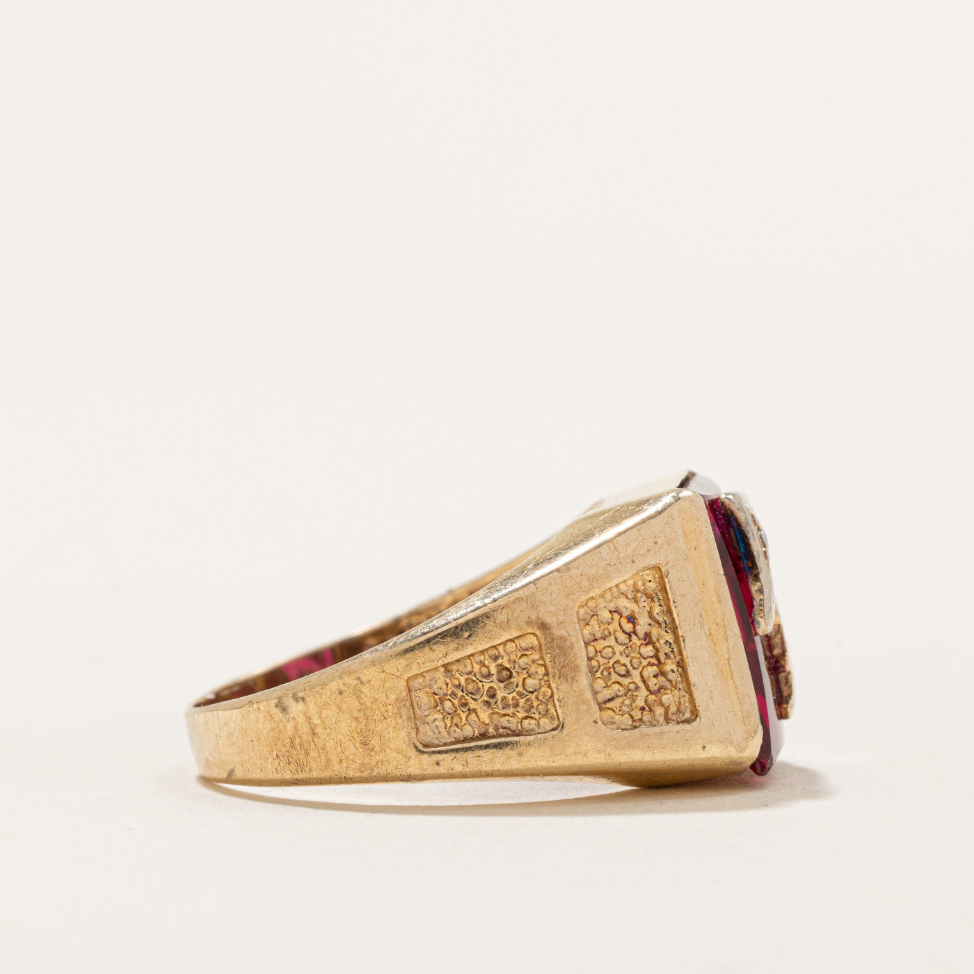 Exquisite Ruby & Diamond 'R' Signet Ring - 2.50ct Genuine Ruby & 0.01ct Diamond | Size 8.25 | Luxury Initial Jewelry for Women | Perfect Gift for Birthday, Anniversary & Special Occasions