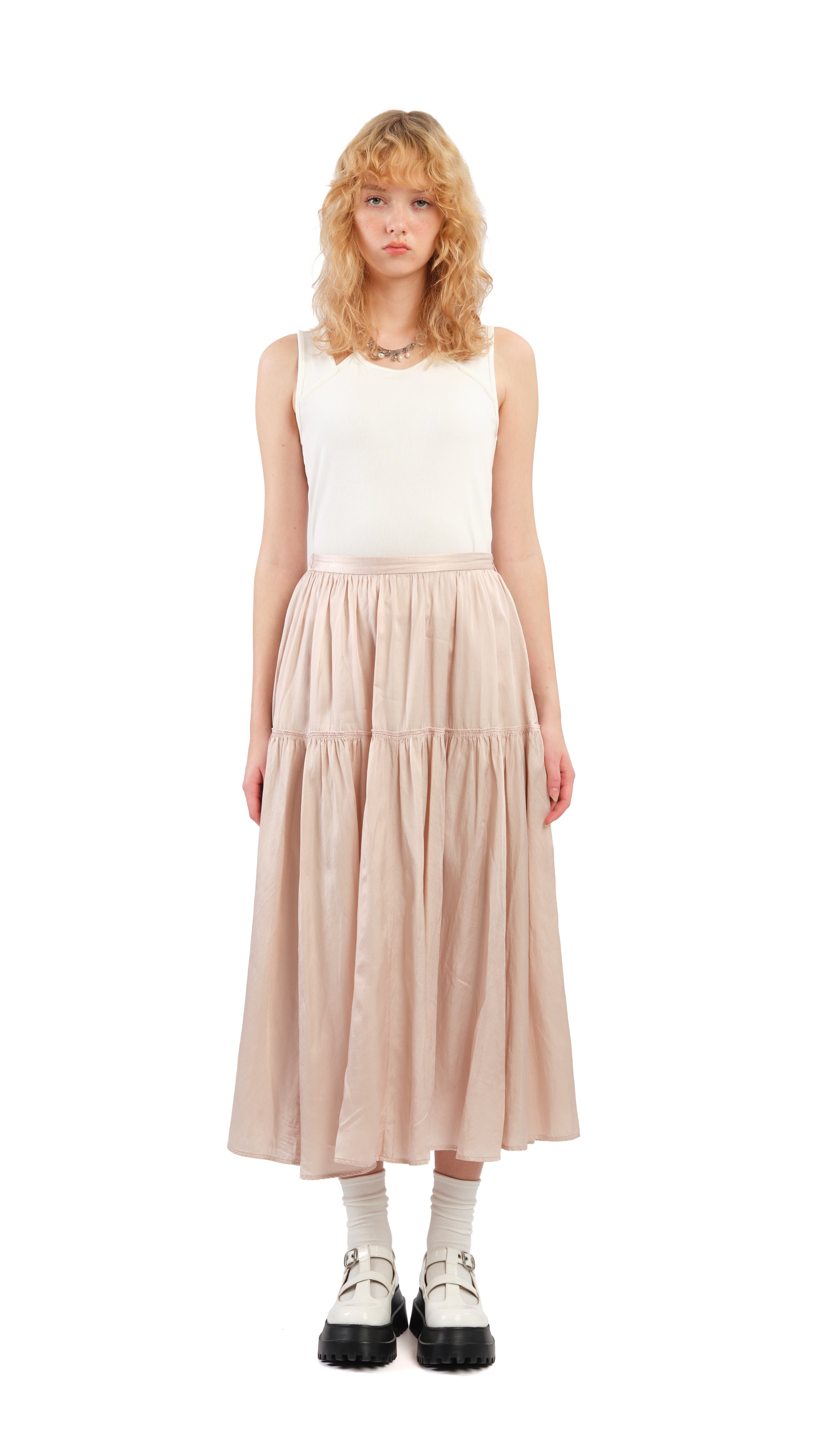 Kurashikizome Gathered Skirt - Traditional Japanese Dyed Floral A-Line Skirt for Women | Perfect for Tea Ceremonies, Summer Outfits & Boho Fashion