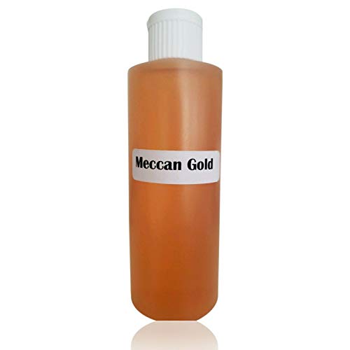 Meccan Gold Fragrance Oil for Women & Men - 4 oz Thick Uncut Perfume Body Oil - Long Lasting Scented Oil for Massage, Skin Moisturizing & Aromatherapy