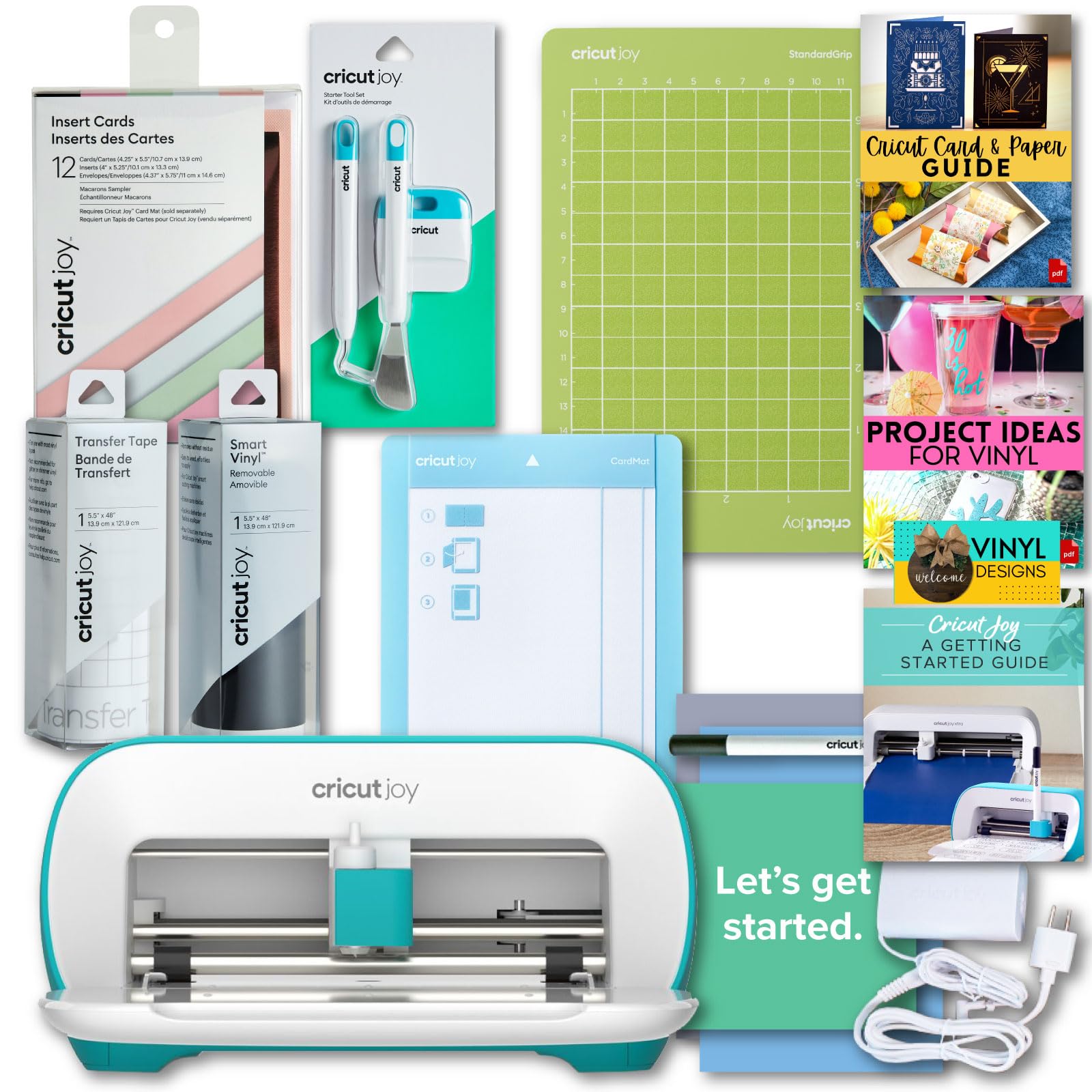 Cricut Joy Cutting Machine Bundle with Smart Vinyl, Insert Cards, Mats & Tools - Compact DIY Craft Kit for Custom Cards, Home Decor, Decals & Personalized Gifts | Perfect for Beginners, Scrapbooking & Craft Projects