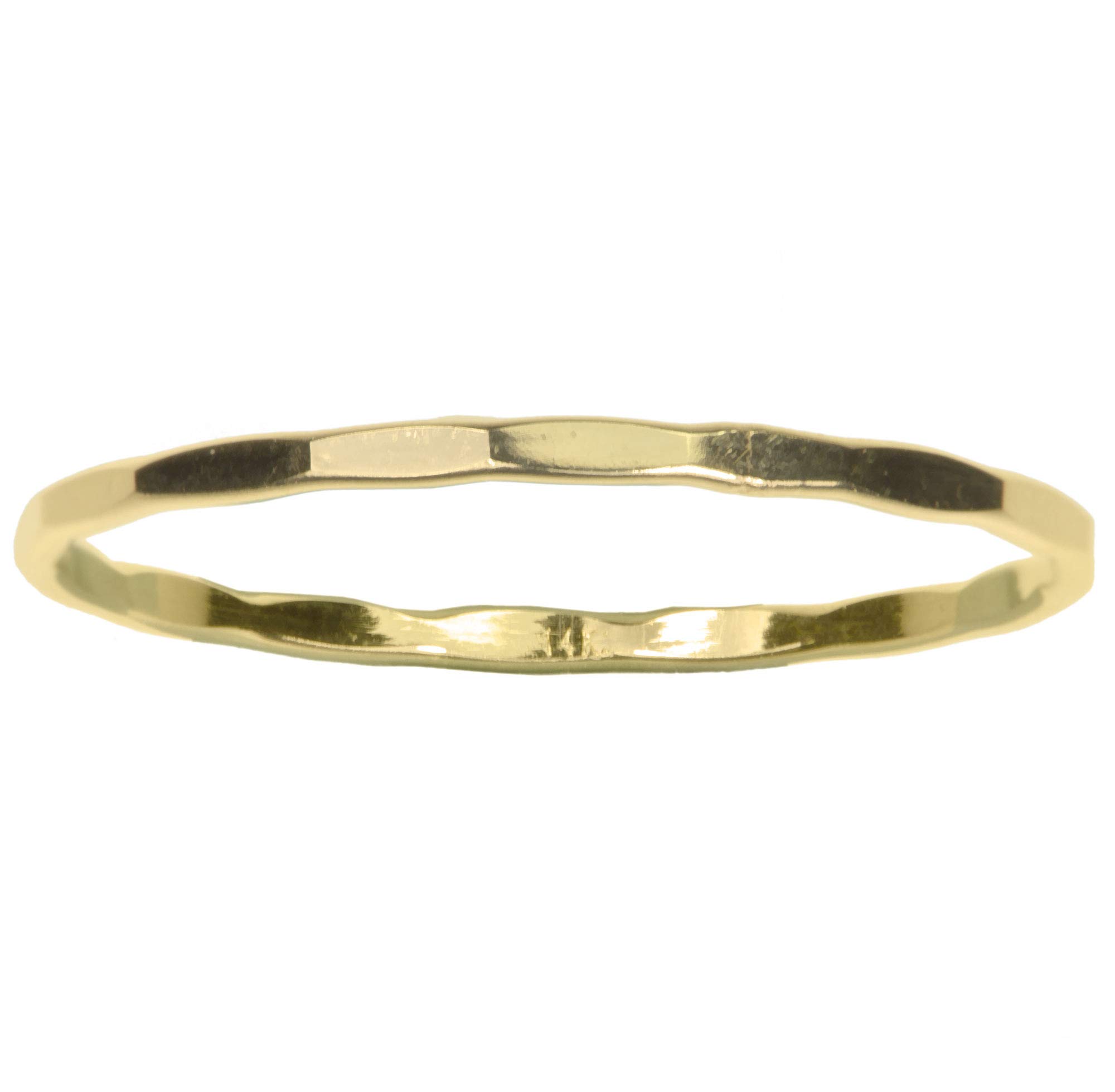 14K Gold Hammered Stacking Ring Set - Dainty Minimalist Rings for Women - Perfect for Layering, Everyday Wear & Special Occasions