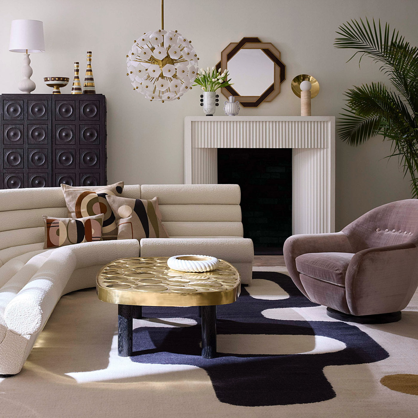 Modern Reform Pebble Cocktail Table - Sleek Round Coffee Table for Living Room, Lounge & Office - Perfect for Small Spaces & Contemporary Decor