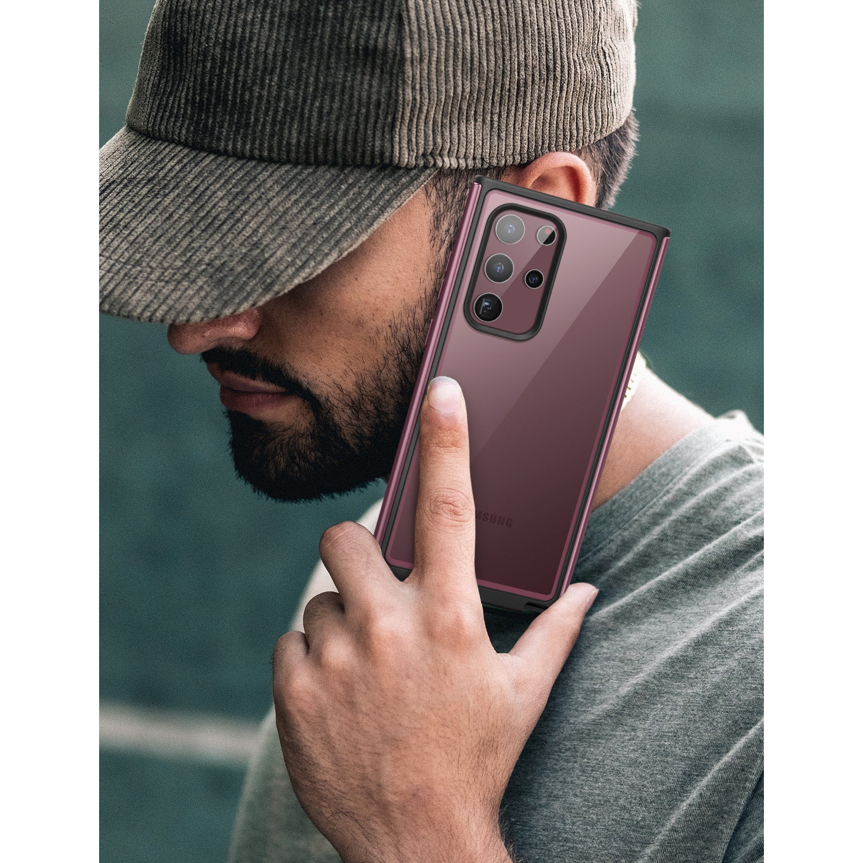 Samsung Galaxy S22 Ultra Unicorn Beetle EDGE XT Bumper Case - Shockproof & Slim Protection in Burgundy Red | Perfect for Outdoor Activities, Travel & Daily Use