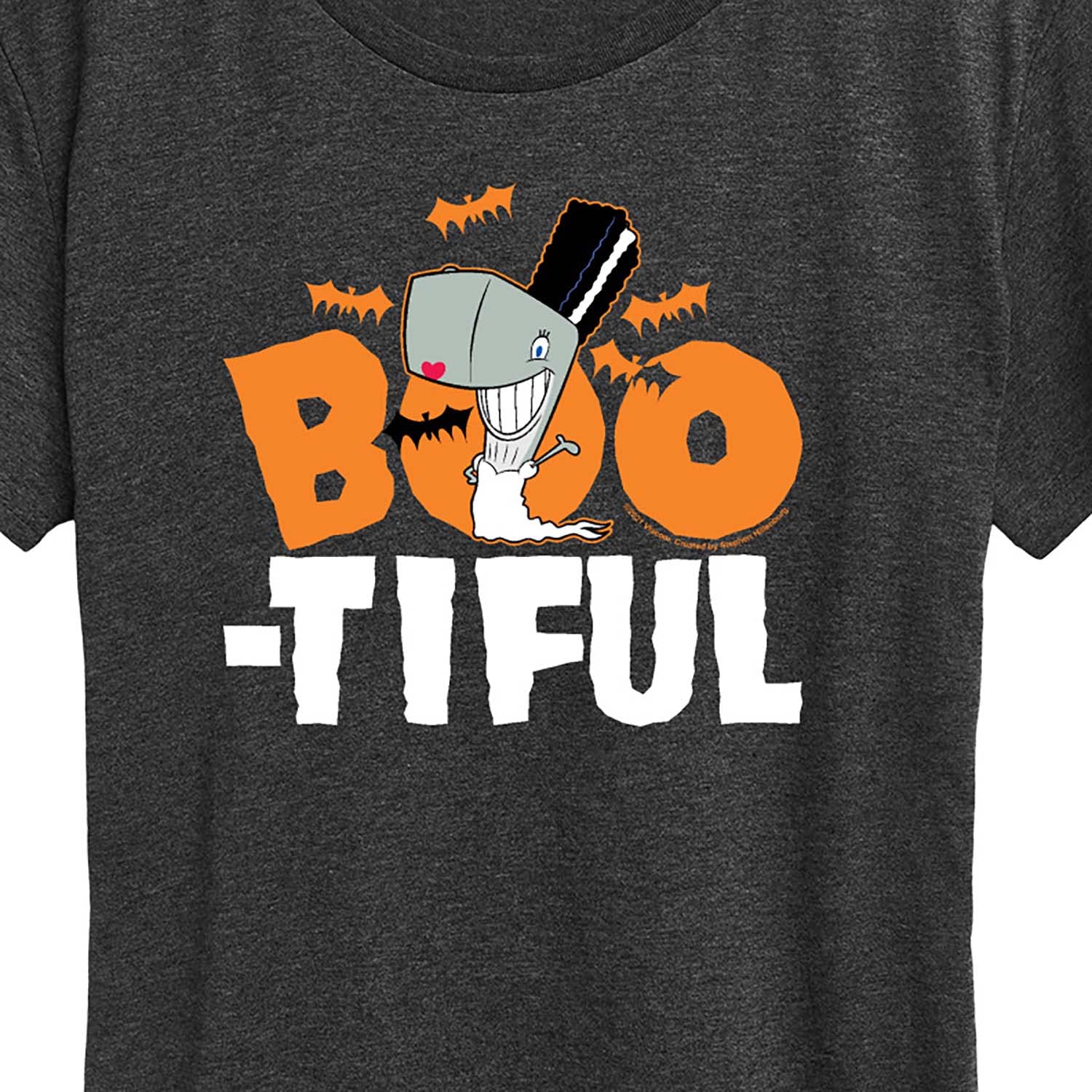 HYBRID APPAREL Women's Spongebob Squarepants Boo-Tiful Short Sleeve Graphic Tee - Funny Halloween Cartoon T-Shirt for Casual Wear & Costume Parties