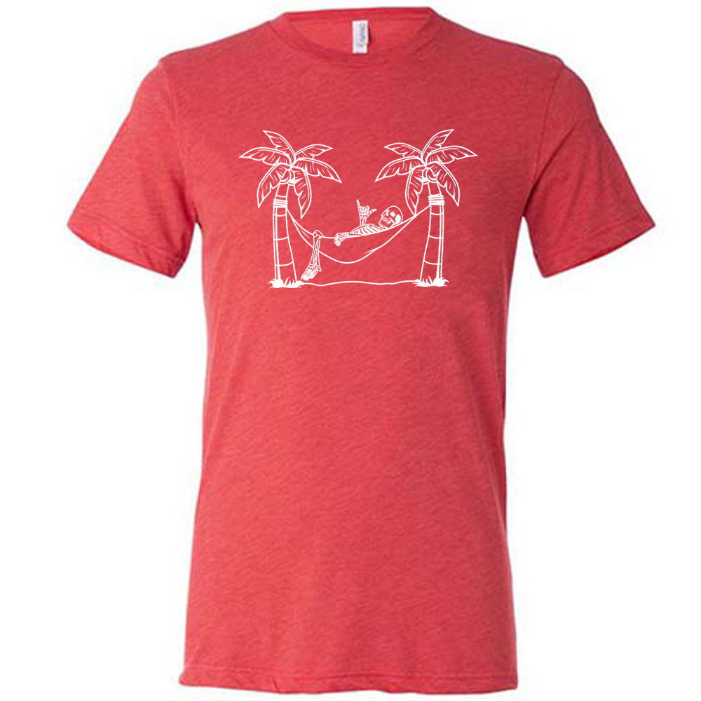 Unisex Skeleton Print Hammock Relaxation Shirt - Perfect for Lounging, Camping & Outdoor Chill Time