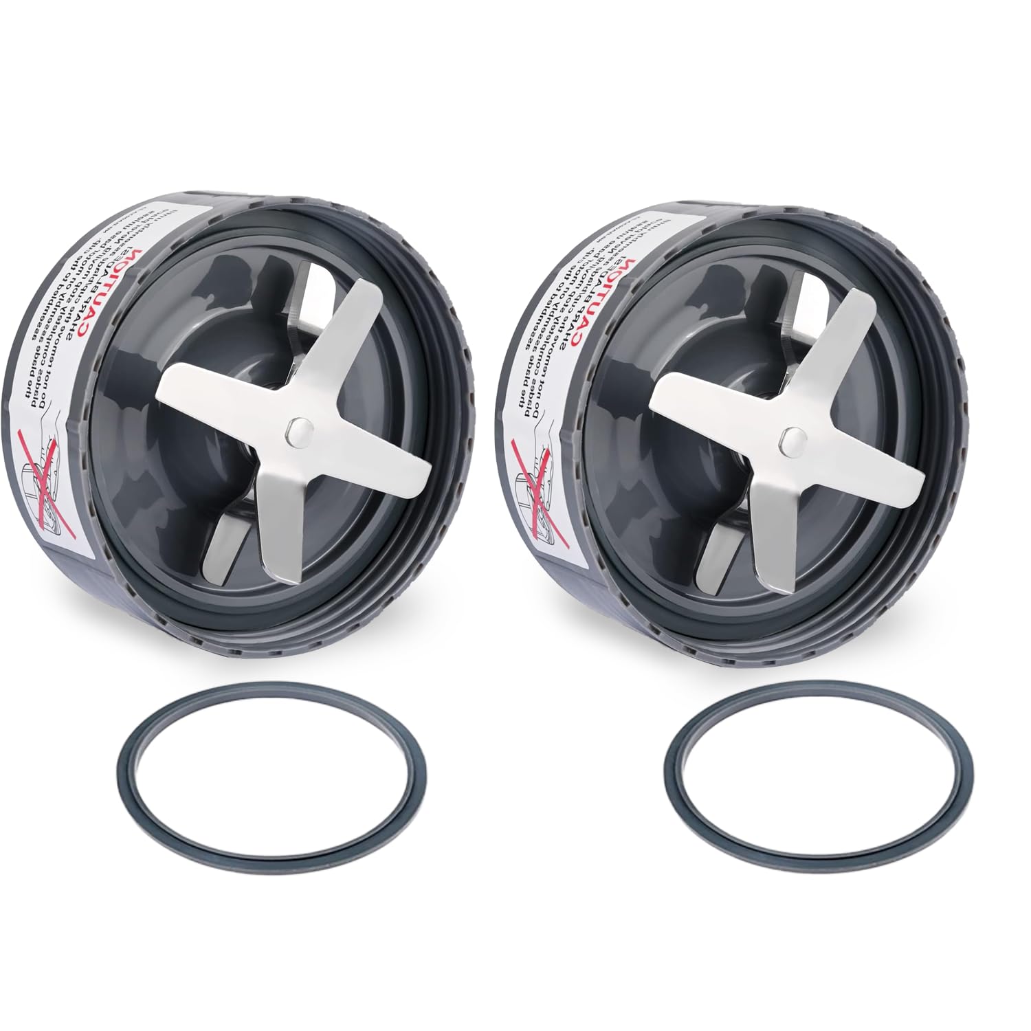 Premium Stainless Steel Replacement Extractor Blades for Nutri Bullet 600W/900W Blenders - 2-Pack with Extra Silicone O-Ring Gaskets - Perfect for Smoothies, Protein Shakes & Food Prep