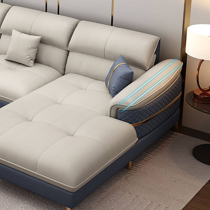 Farmhouse Style Modular Sofa for Living Room - Round Armrests Fabric Sectional Couch - Perfect for Cozy Family Gatherings & Home Decor