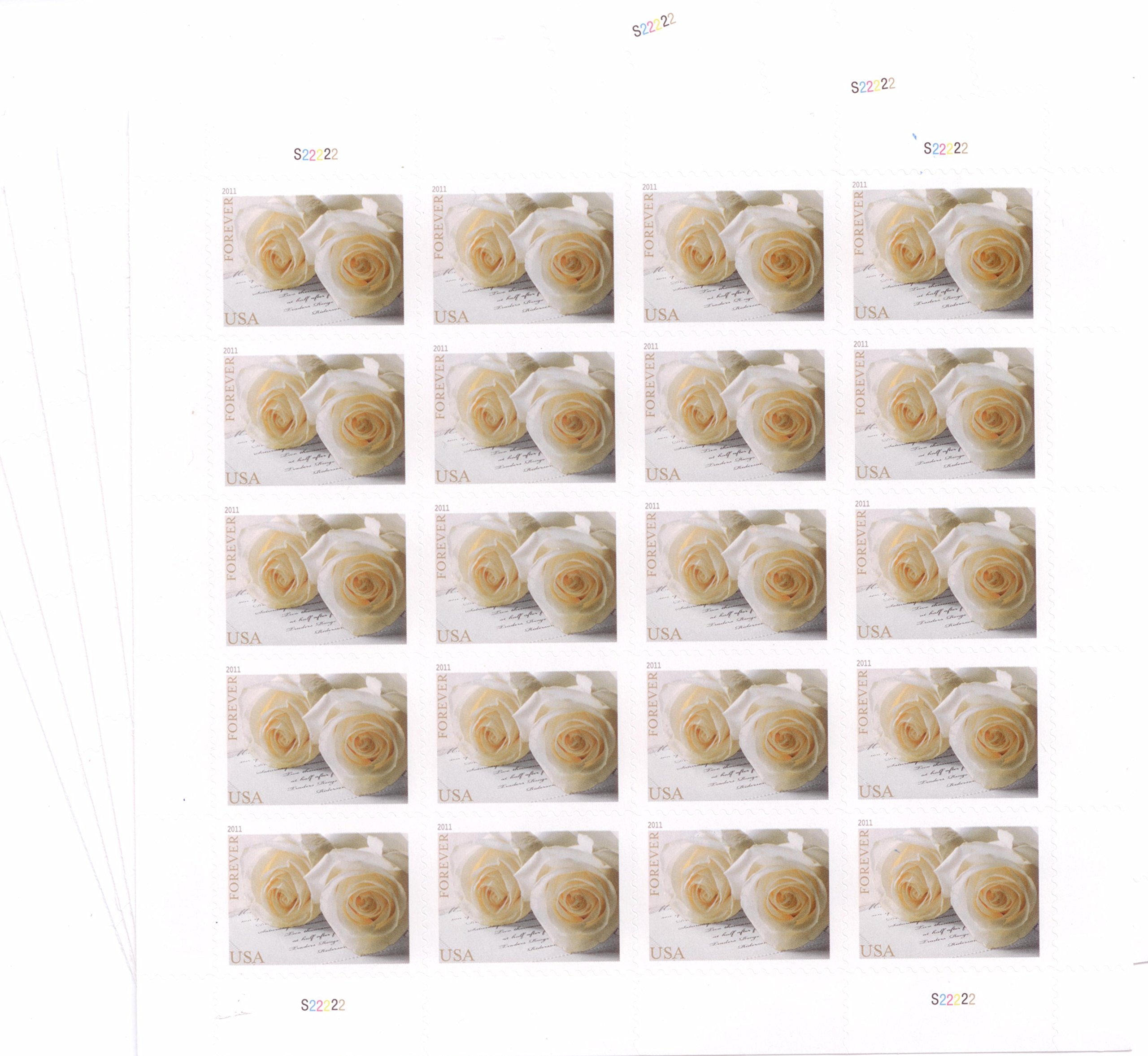 USPS 575900 Wedding Roses Forever Stamps - Scott 4520 (20 Sheets) for Wedding Invitations & Collectibles