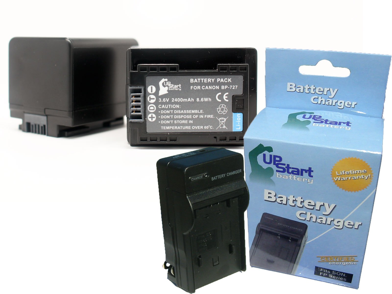 2 Pack BP-709 Replacement Battery with Charger - 2400mAh 3.6V Li-ion Compatible with BP-727 Digital Camera - Perfect for Travel Photography & Outdoor Shooting