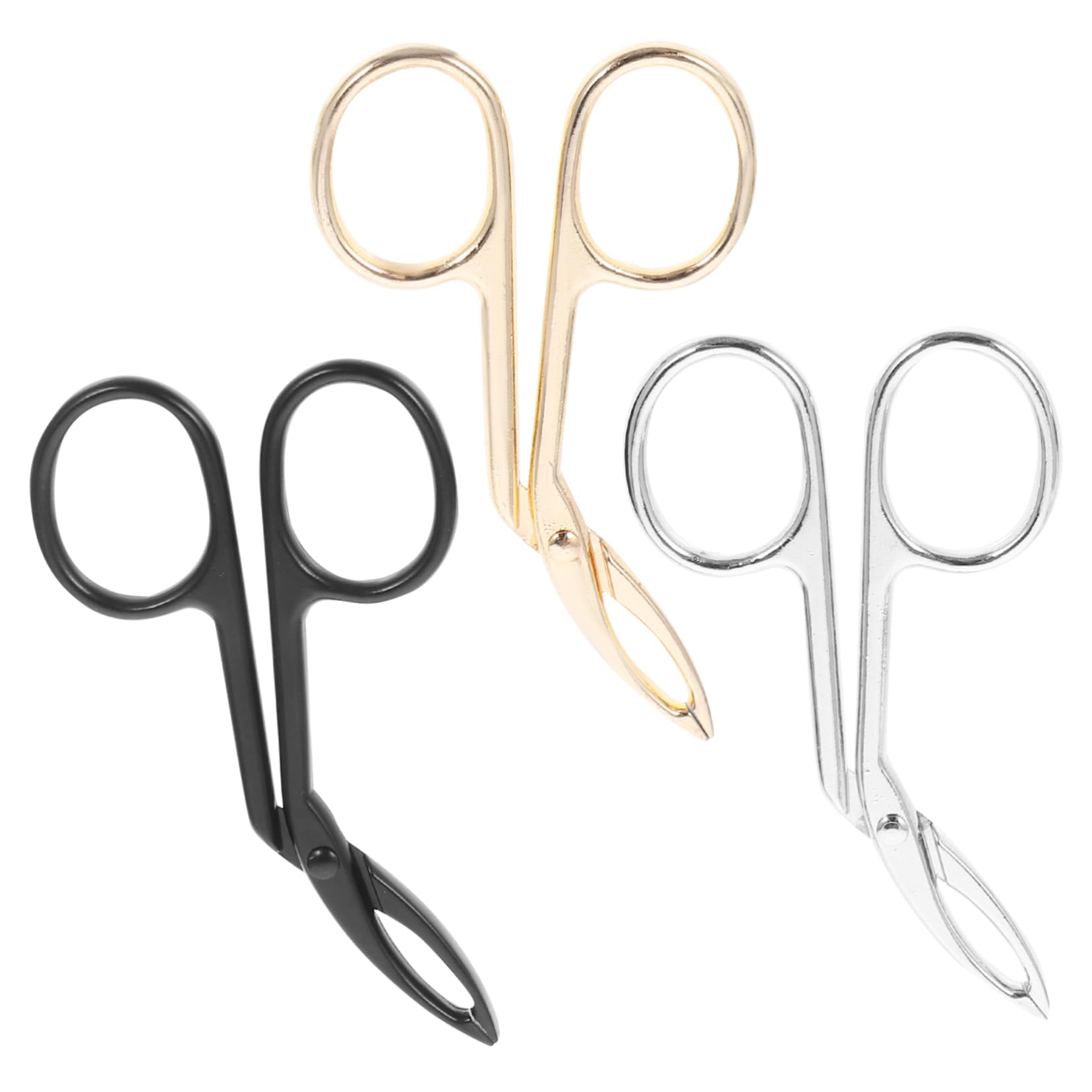 Healeved 3-Piece Stainless Steel Facial Hair Tweezers Set - Slant Tip & Pointed Eyebrow Tweezers with Golden Eyebrow Clips - Perfect for Eyebrow Shaping, Facial Hair Removal & Makeup Application