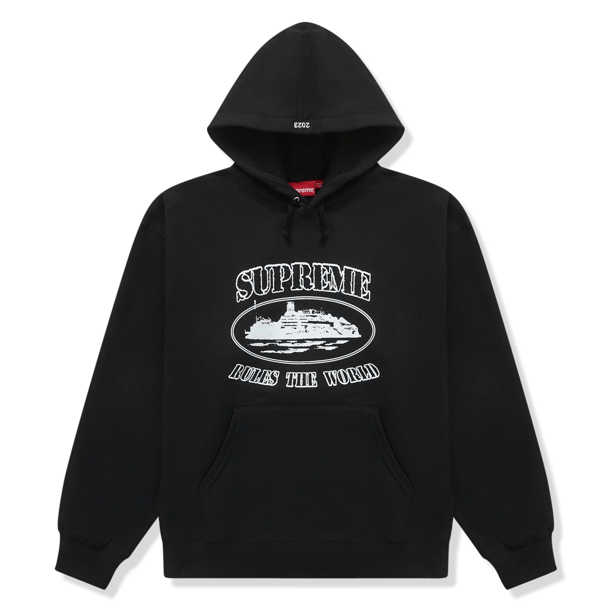 Supreme x Corteiz Rule The World Black Hoodie - Streetwear Fashion for Men & Women | Perfect for Urban Style, Casual Wear & Hip Hop Outfits